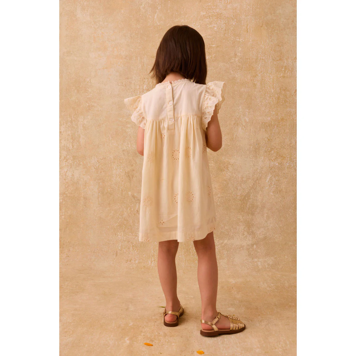 Louise Misha Yellow Schiffli Thalia Dress - Image 3