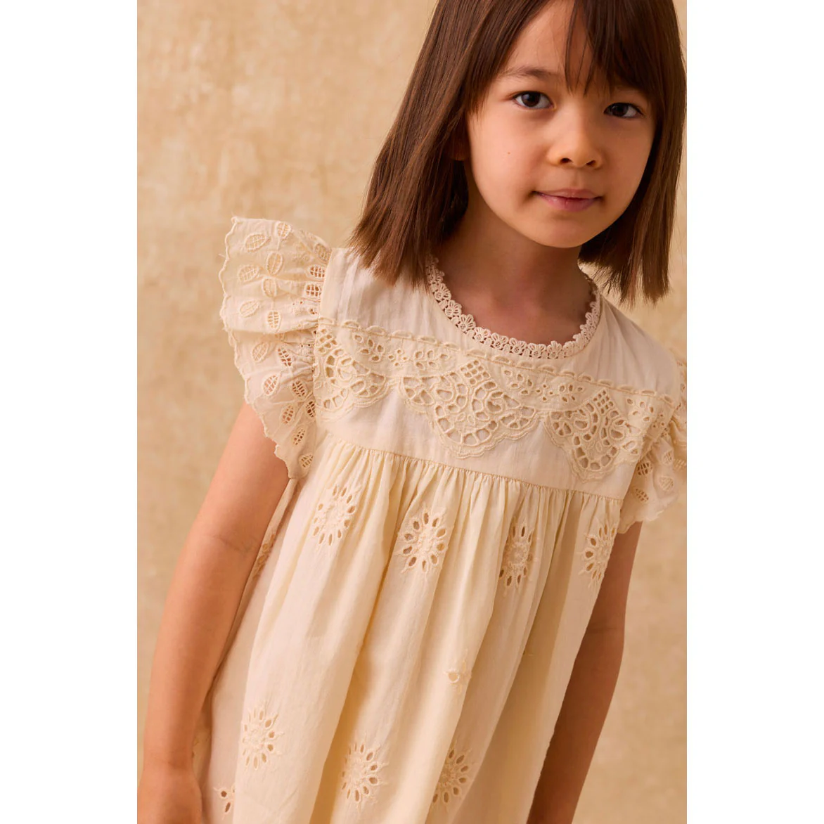 Louise Misha Yellow Schiffli Thalia Dress - Image 4
