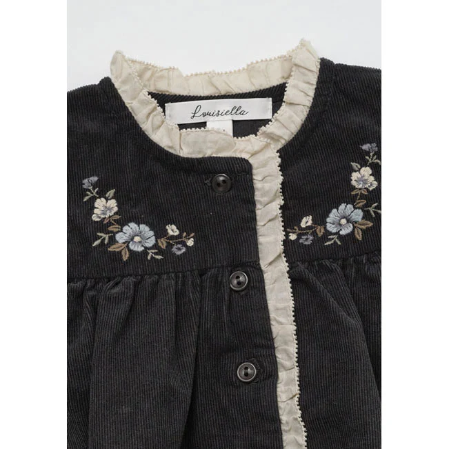 Louisiella Baby Noir Corduroy Romper - Image 3