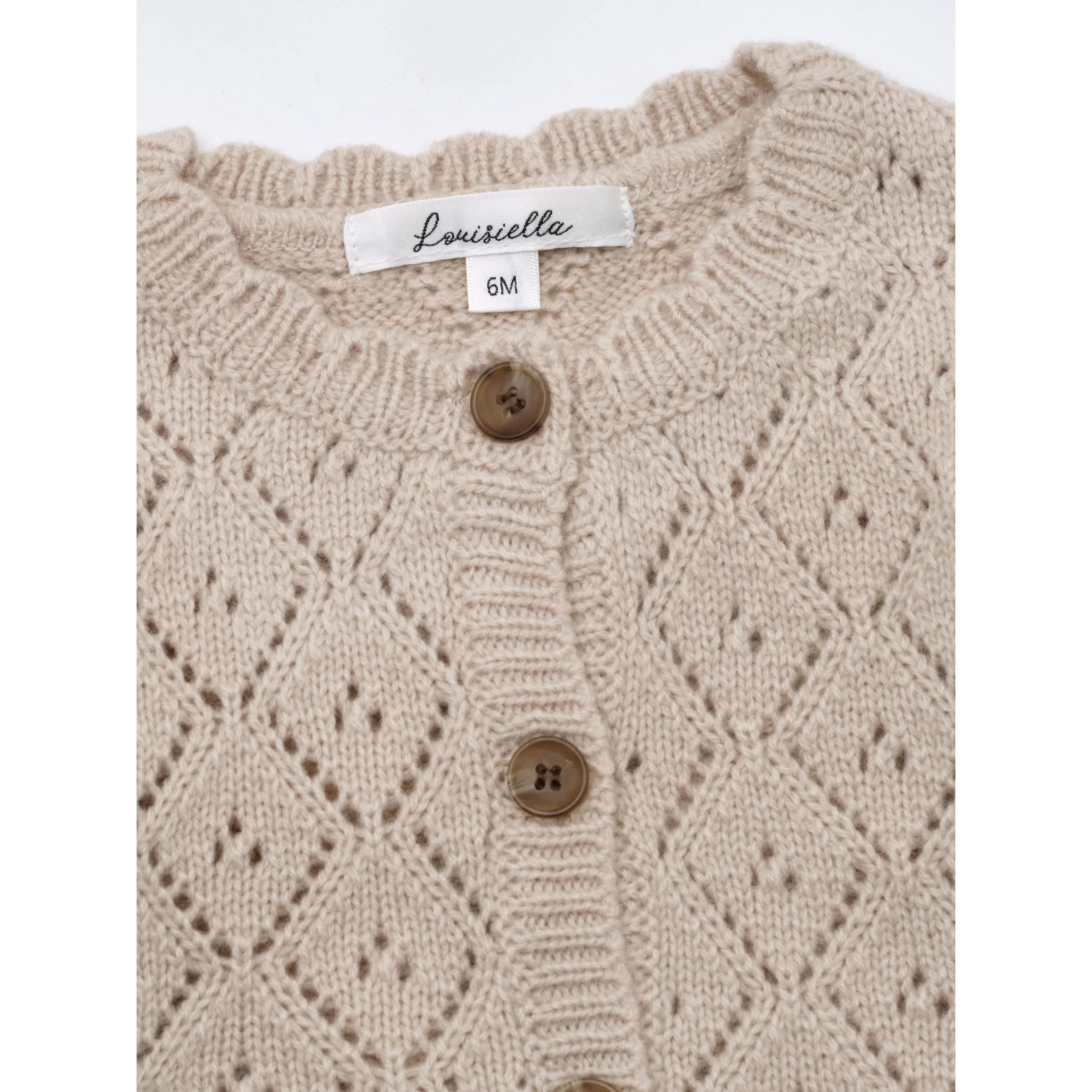 Louisiella Beige Baby Perry Knit Cardigan - Image 2