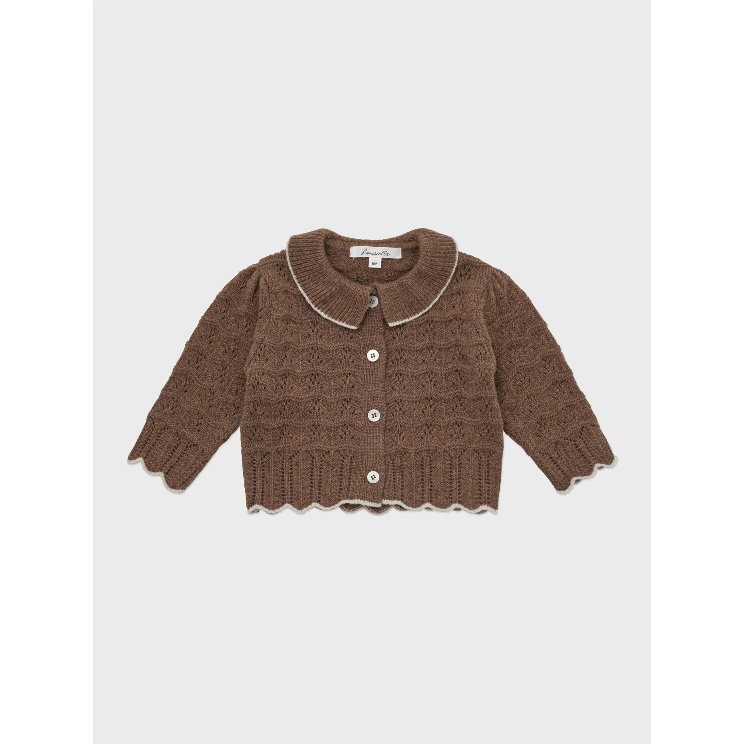 Louisiella Brown Baby Bretta Knit Cardigan