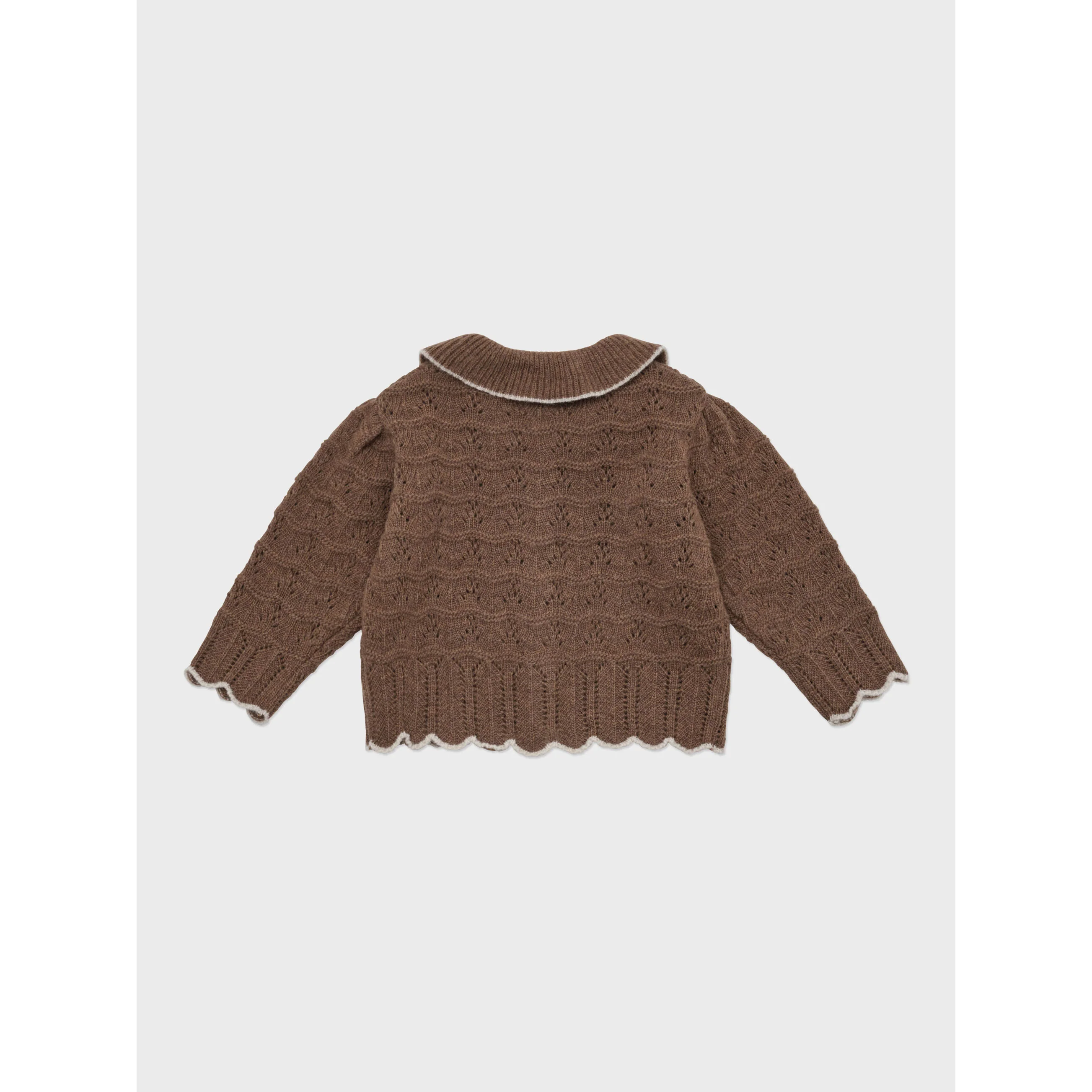 Louisiella Brown Baby Bretta Knit Cardigan - Image 2