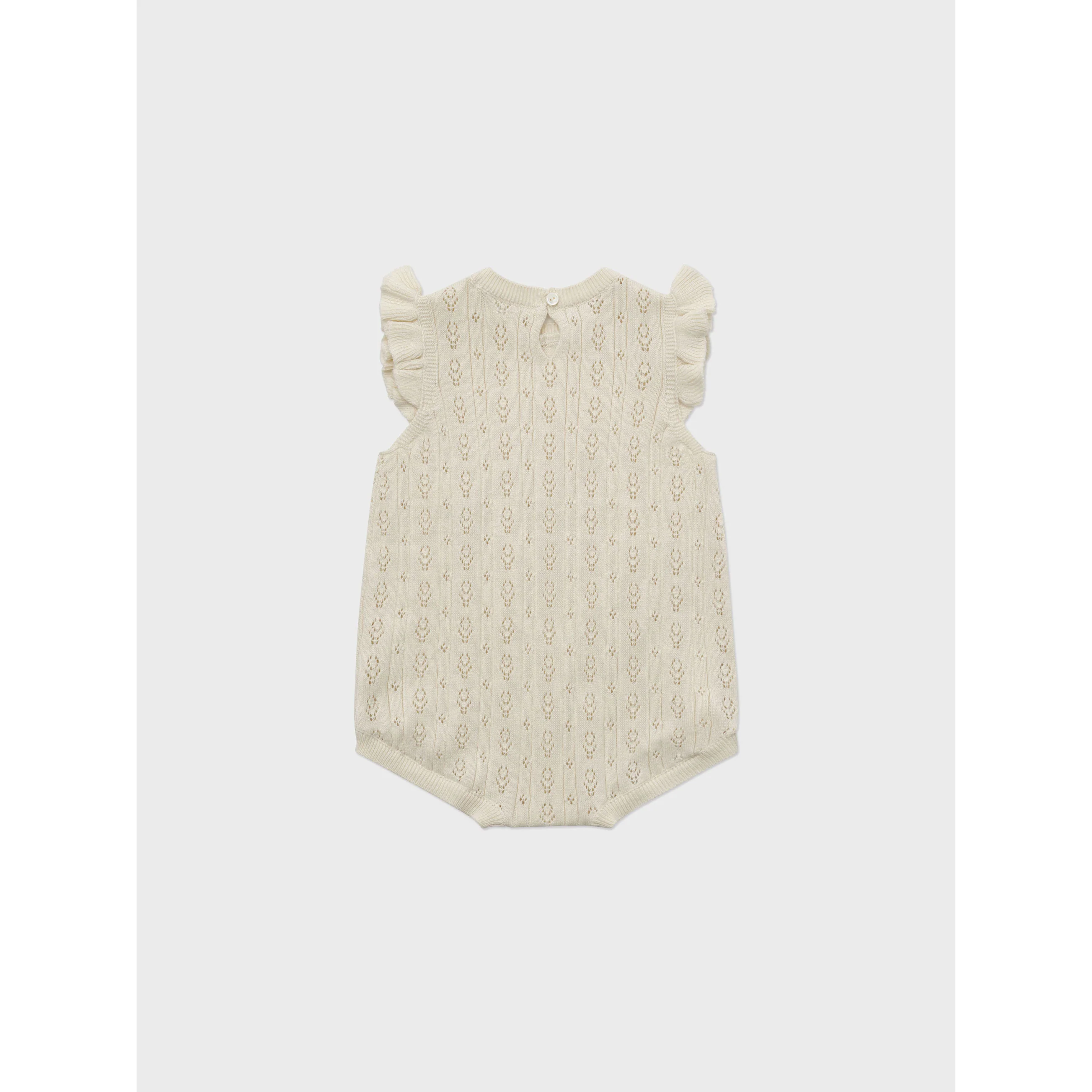 Louisiella Ecru Anneth Knit Baby Romper - Image 2