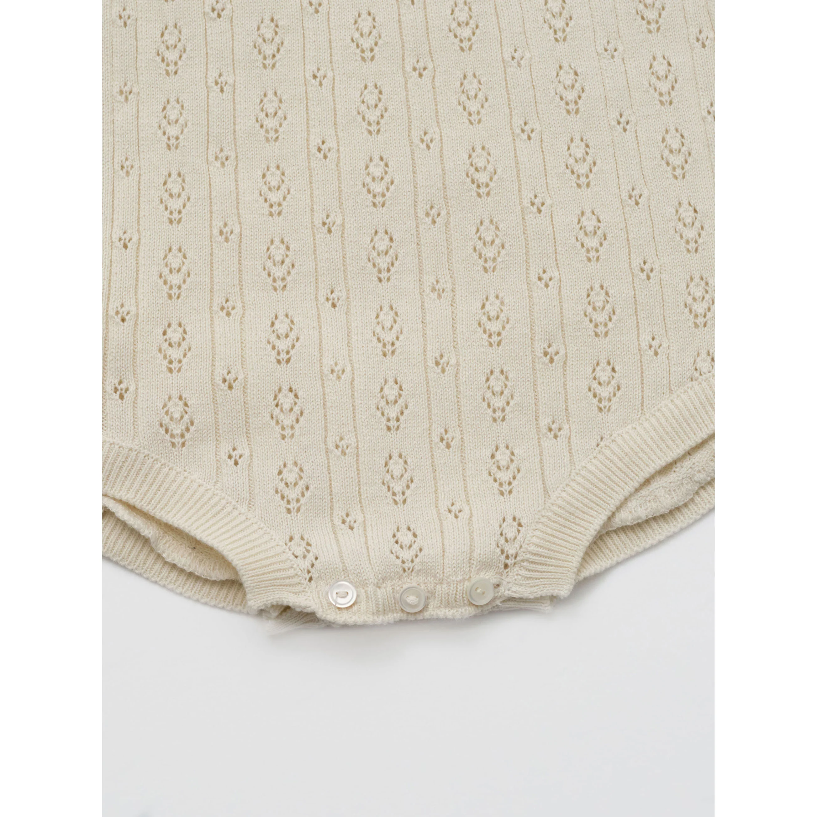 Louisiella Ecru Anneth Knit Baby Romper - Image 4
