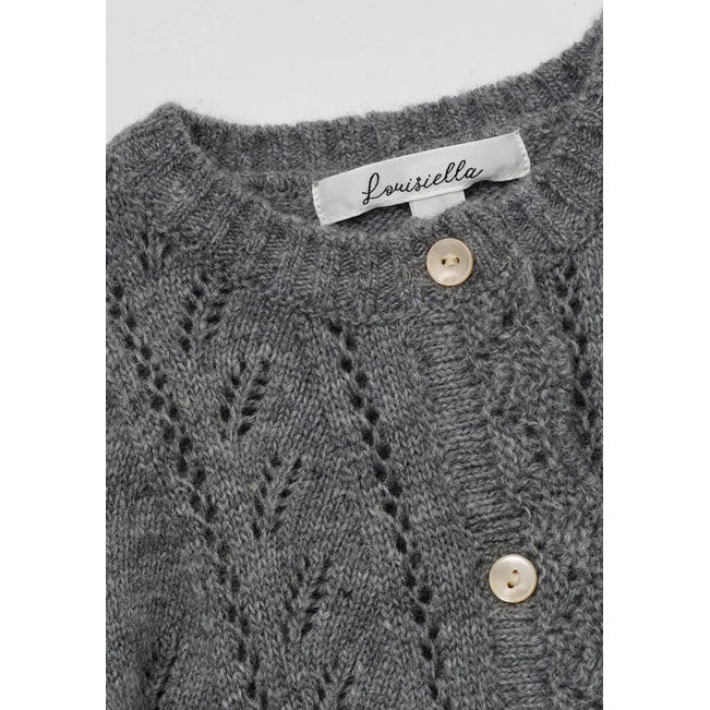 Louisiella Gray Baby Abbie Knit Cardigan - Image 3