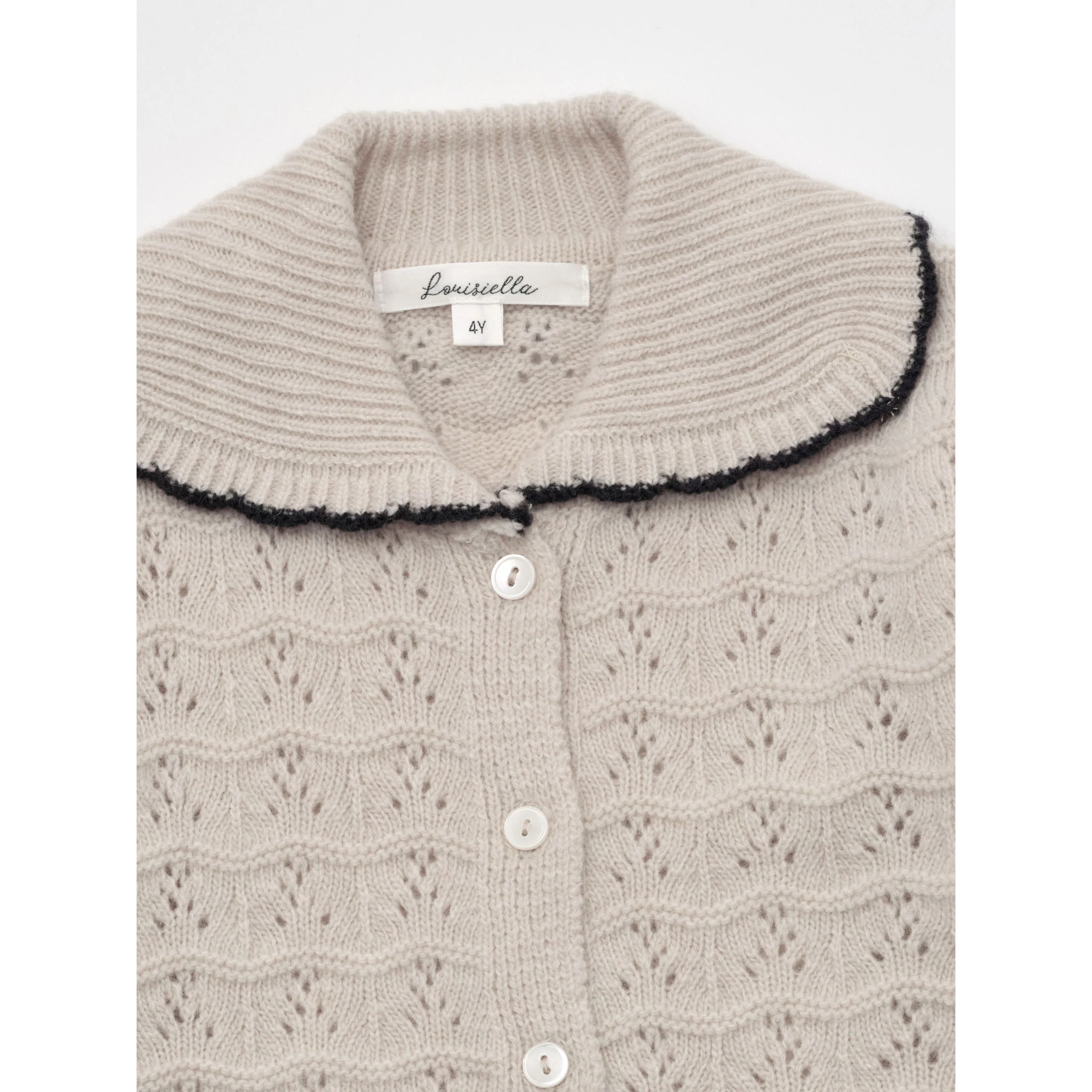 Louisiella Light Beige Bretta Knit Cardigan - Image 4