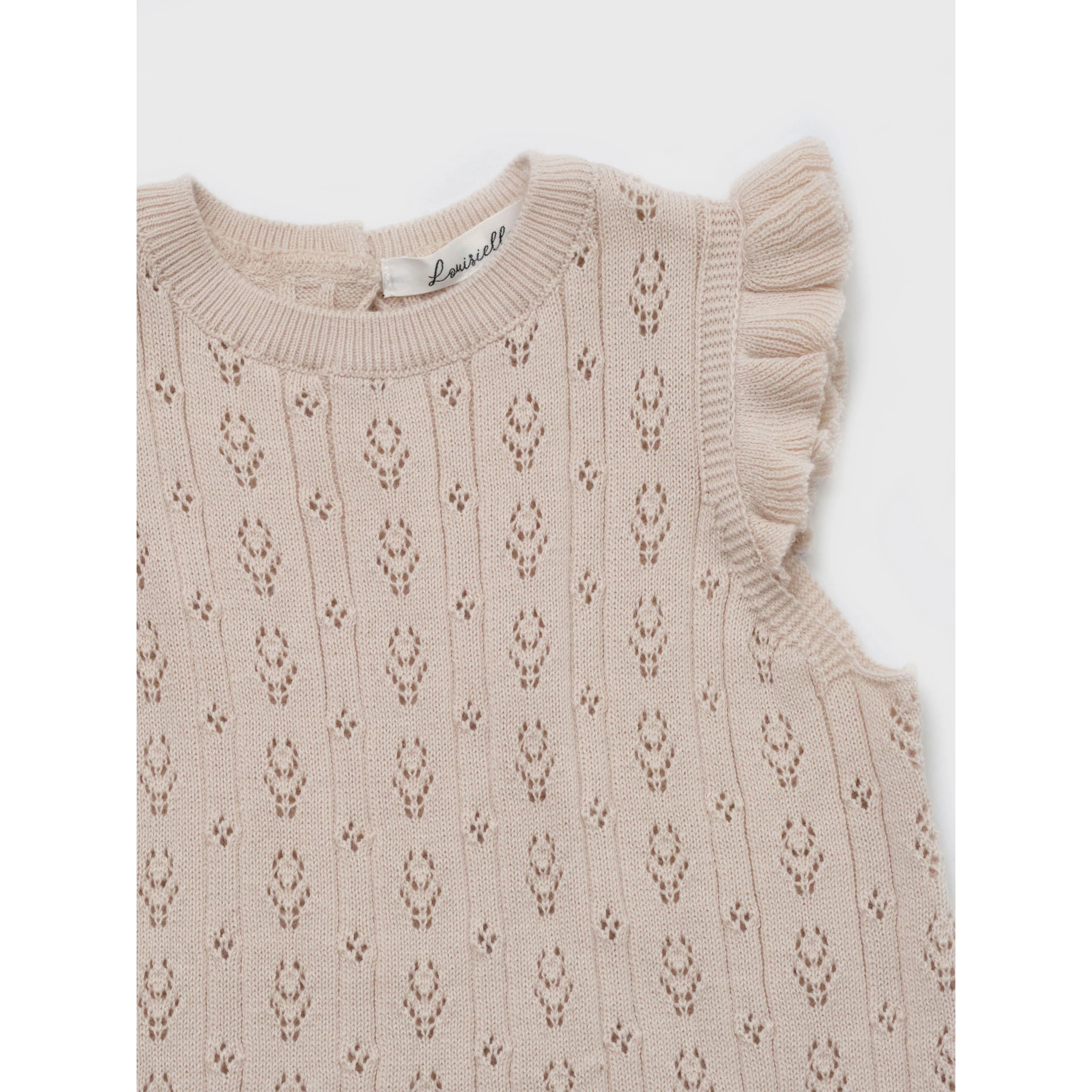 Louisiella Light Pink Anneth Knit Baby Romper - Image 3