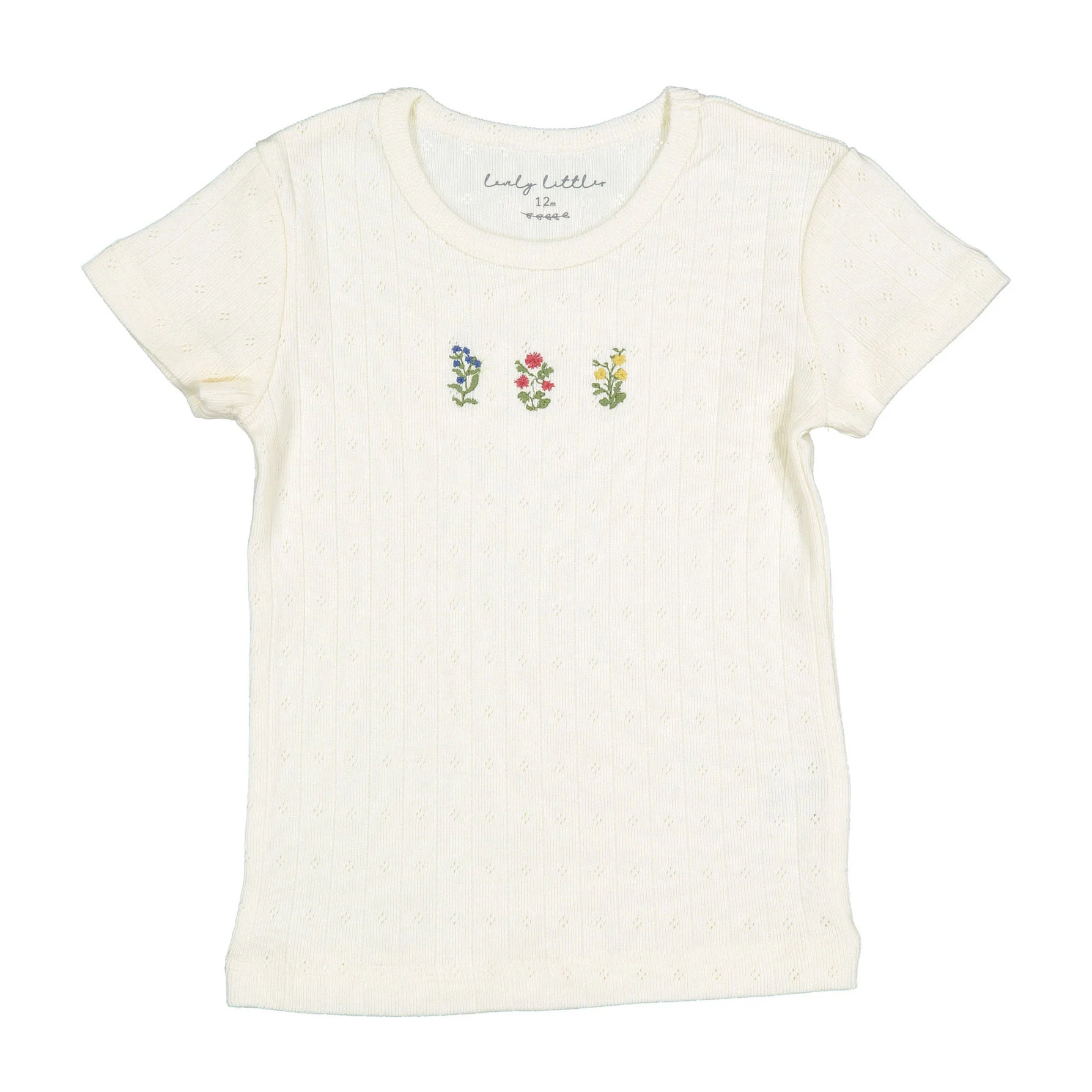 Lovely Littles The Embroidered Short Sleeve Tee - Esme Pointelle