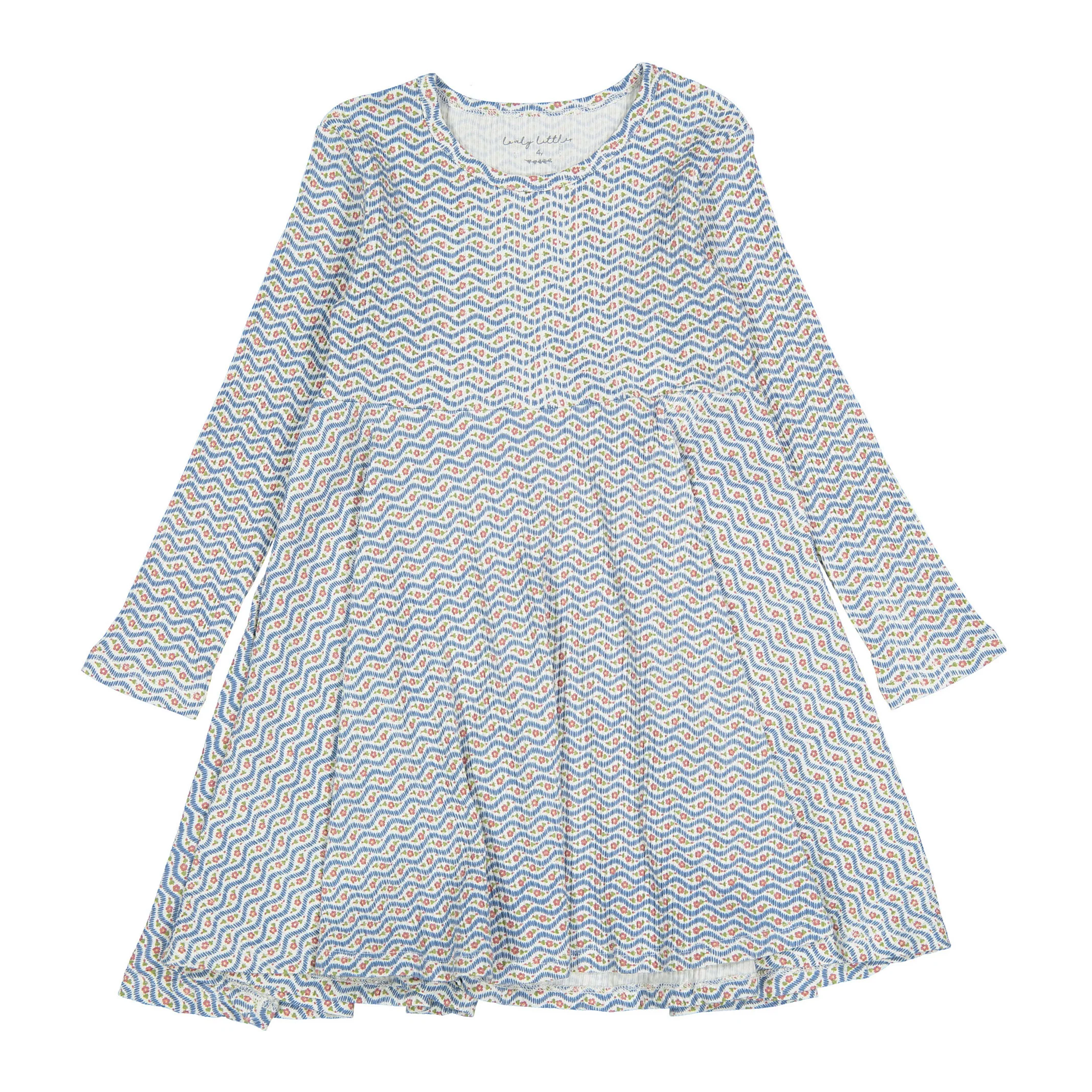 Lovely Littles The Printed Long Sleeve Dress - Elsie Denim