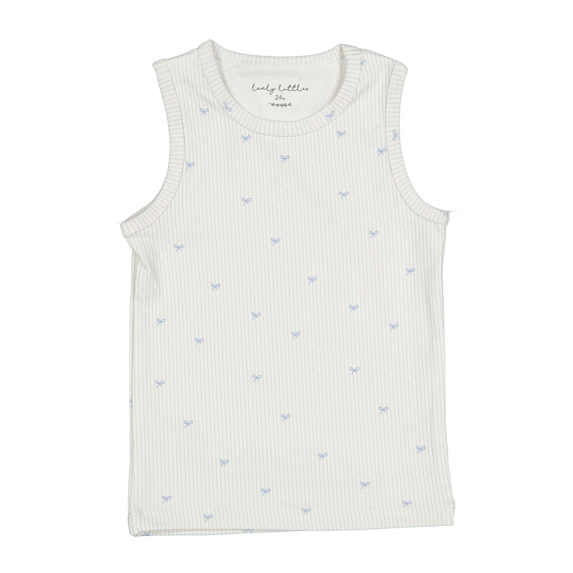 Lovely Littles The Printed Tank - Blue Bow