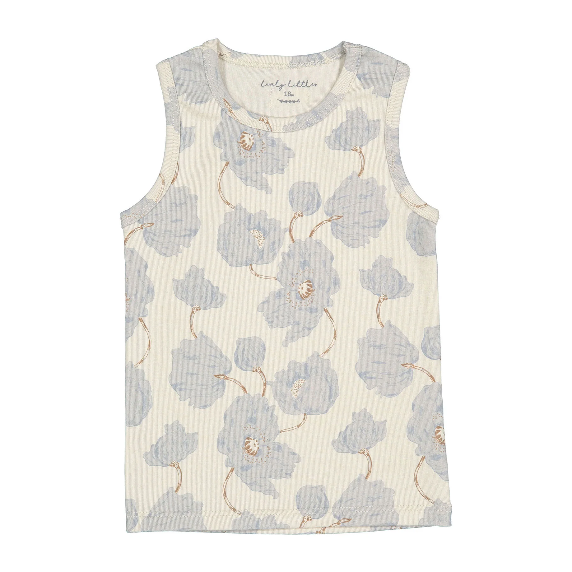 Lovely Littles The Printed Tank - Camellia Pointelle