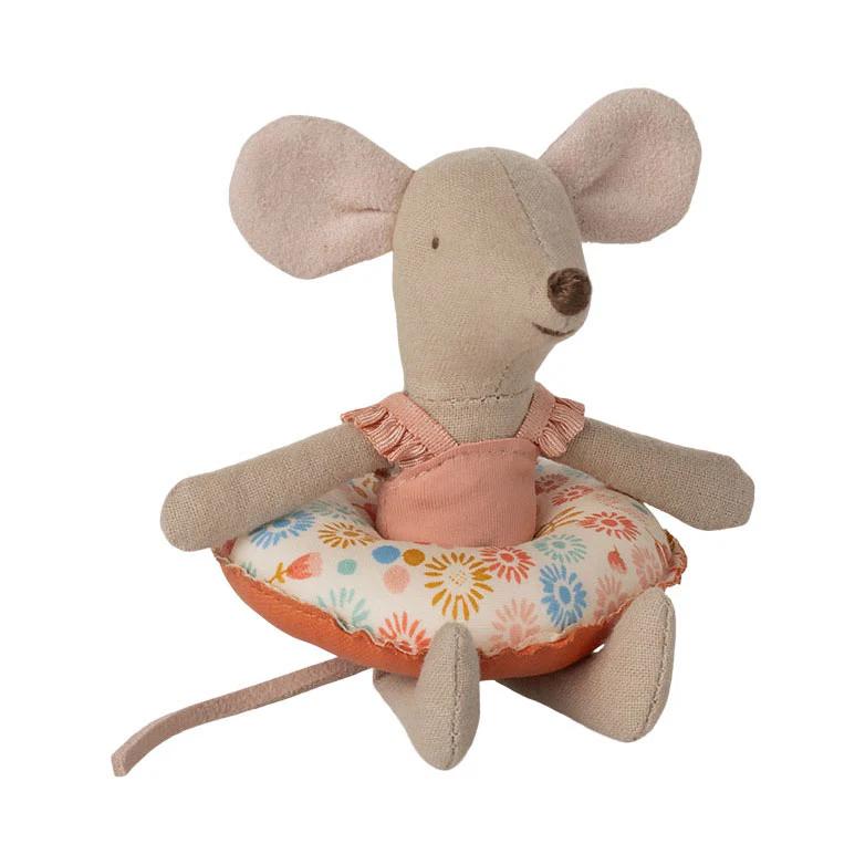 Maileg Beach Mouse With Float, Little Sister - Flower - Image 2