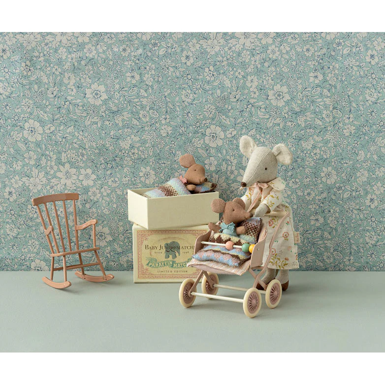 Maileg Sleepy Wakey Baby Mouse In Matchbox - Blue - Image 4