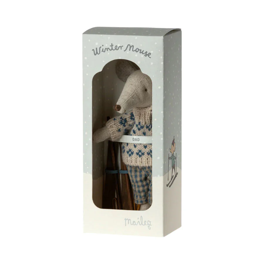 Maileg Winter mouse with ski set, Dad - Image 2