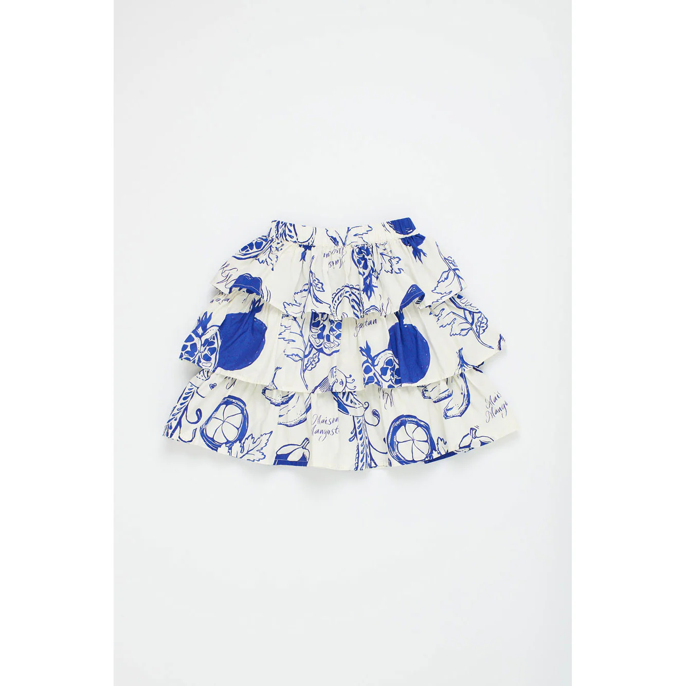 Maison Mangostan White/Blue Pomegranate Skirt