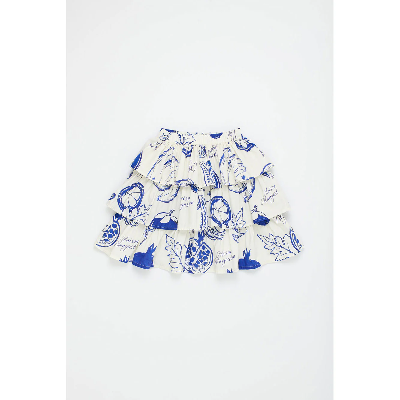 Maison Mangostan White/Blue Pomegranate Skirt - Image 2