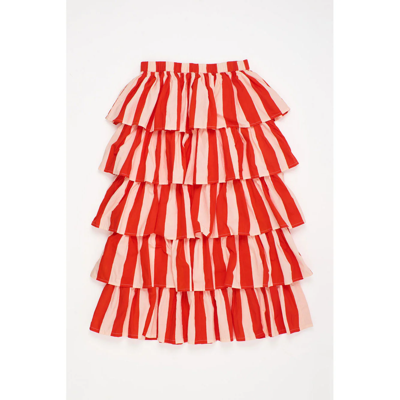 Maison Mangostan White/Red Watermelon Stripes Skirt - Image 2