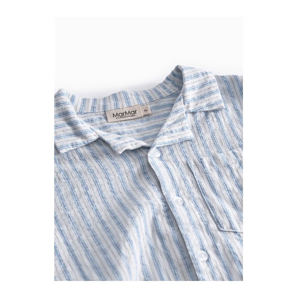 MarMar Copenhagen  Surf Blue Stripe Tage Shirt - Image 3