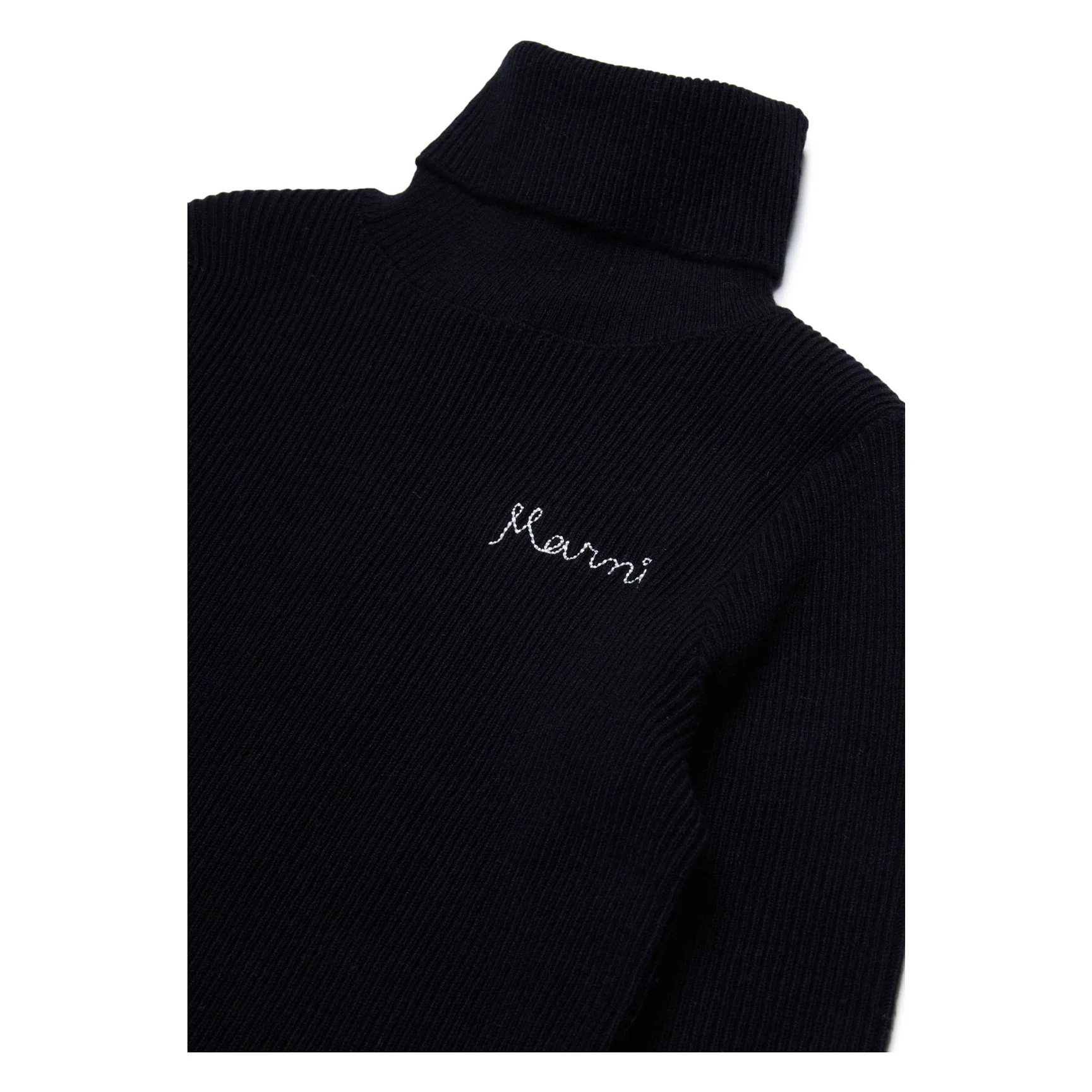Marni Black Logo Embroidered Turtleneck - Image 3