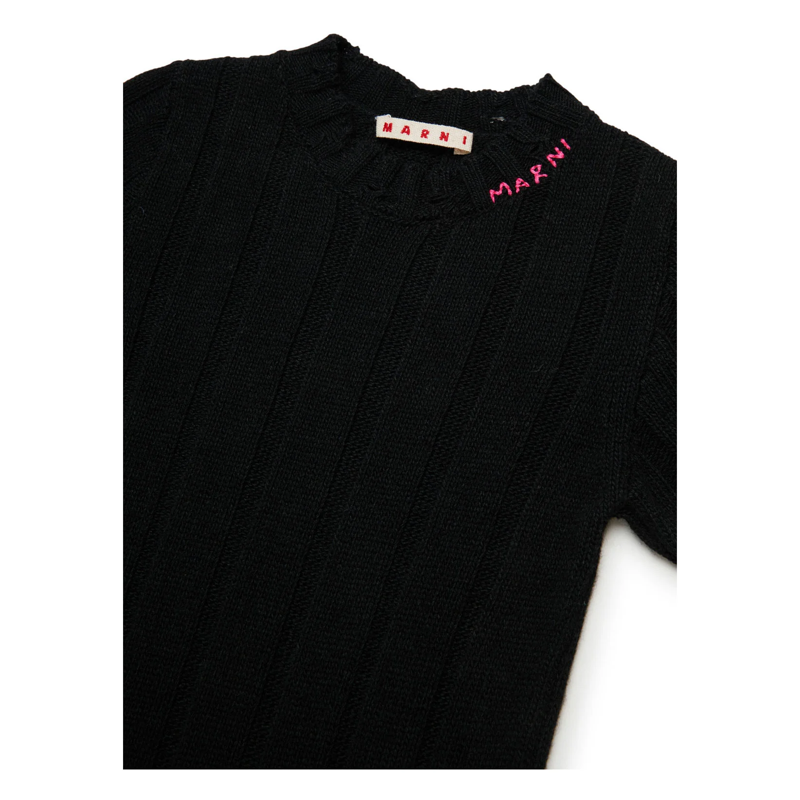 Marni Black Stitched Logo Maxi Dress - Image 4