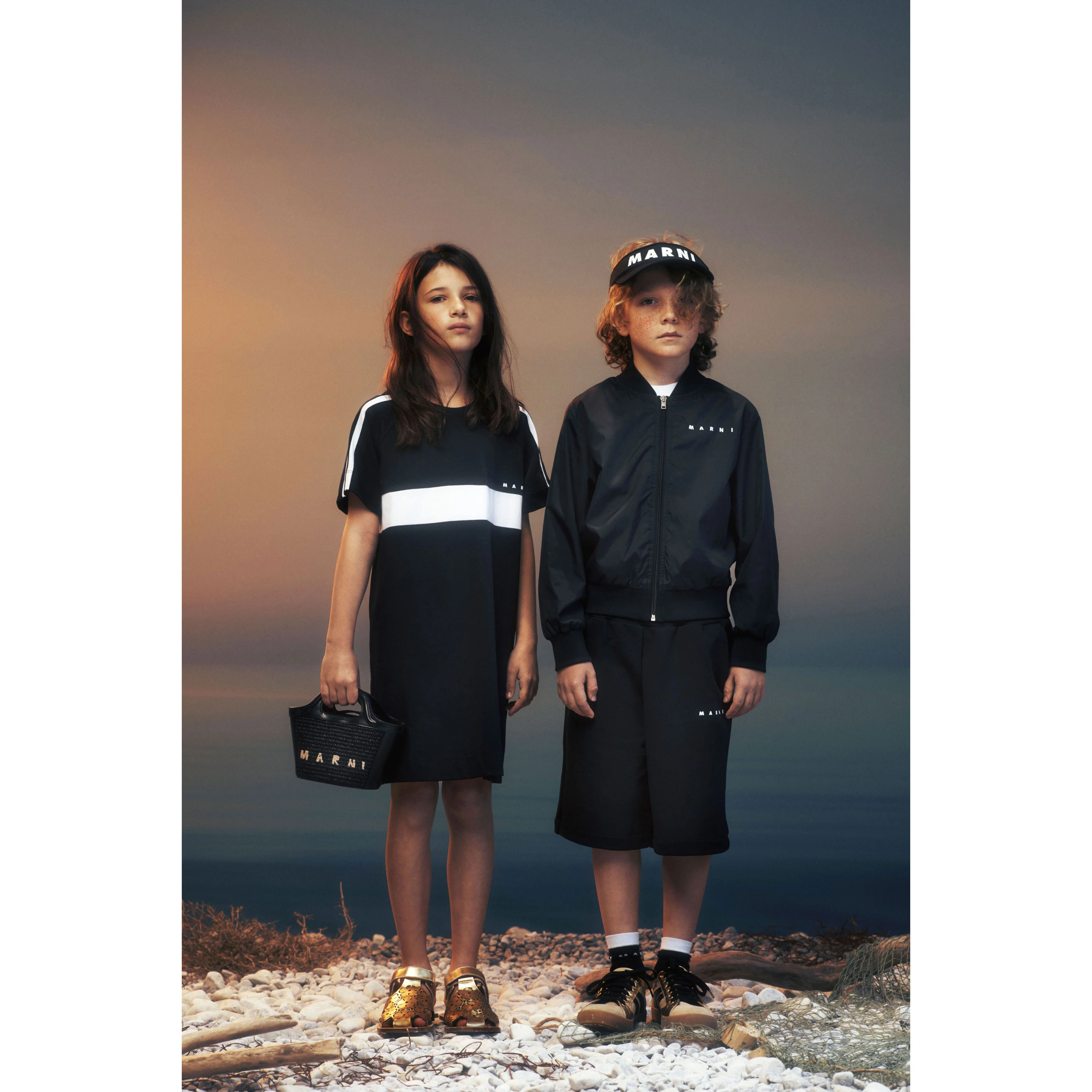 Marni Black Striped Sleeve Dress - Image 2