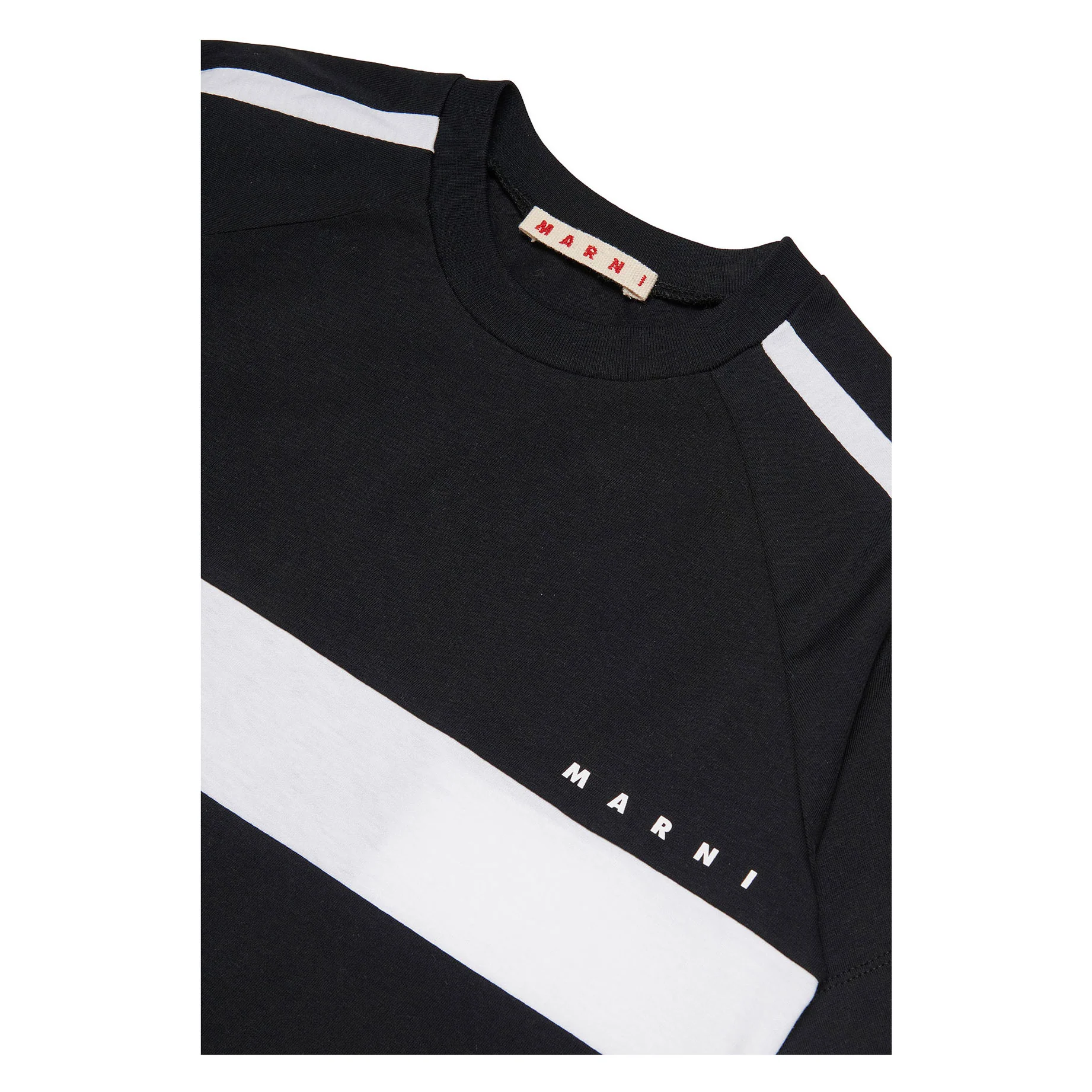 Marni Black Striped Sleeve Dress - Image 4