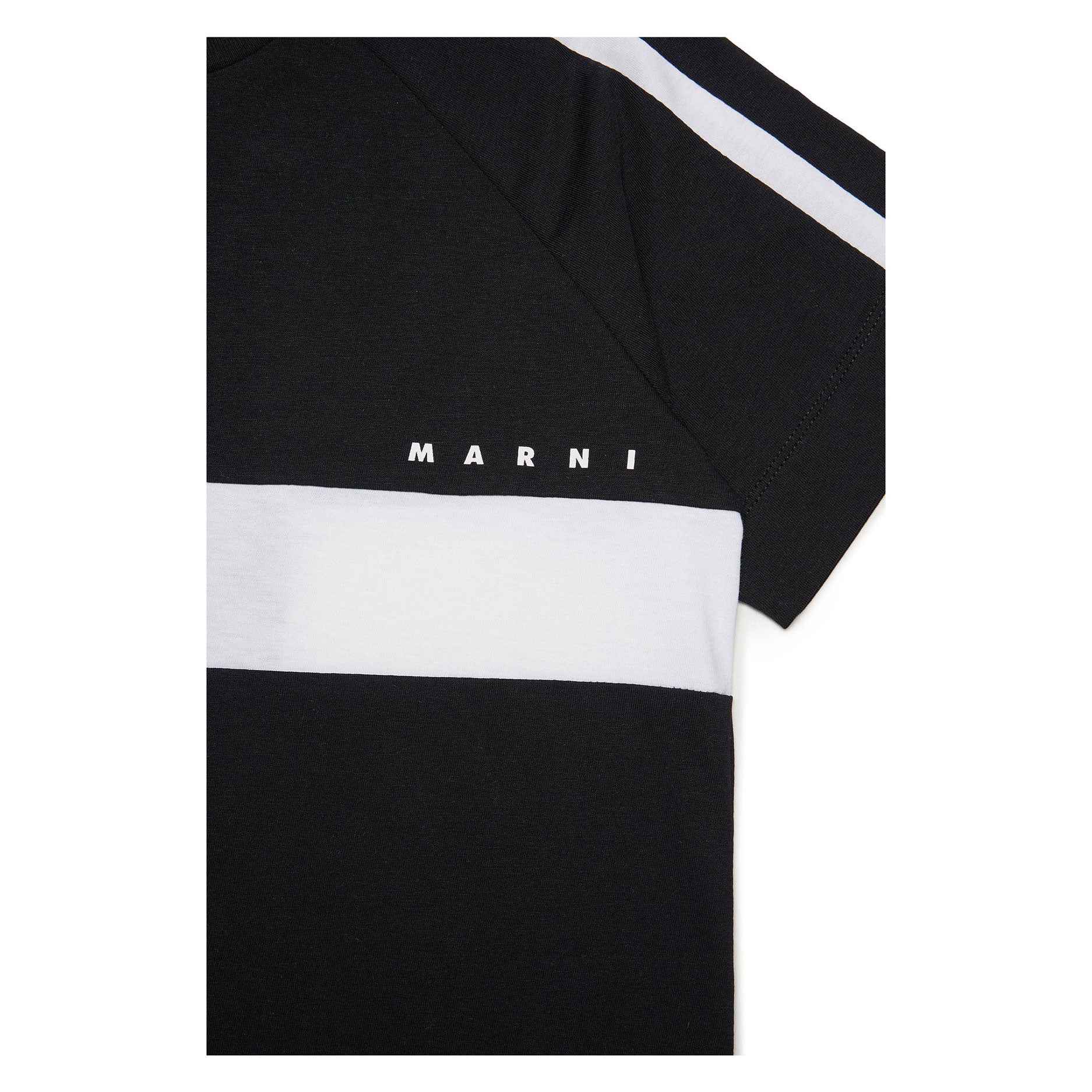 Marni Black Striped Sleeve Dress - Image 5