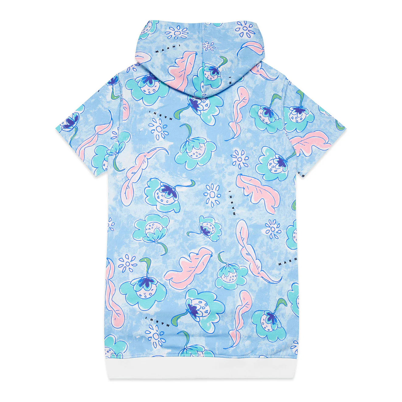 Marni Blue Hawaiin Floral Hooded Dress - Image 3