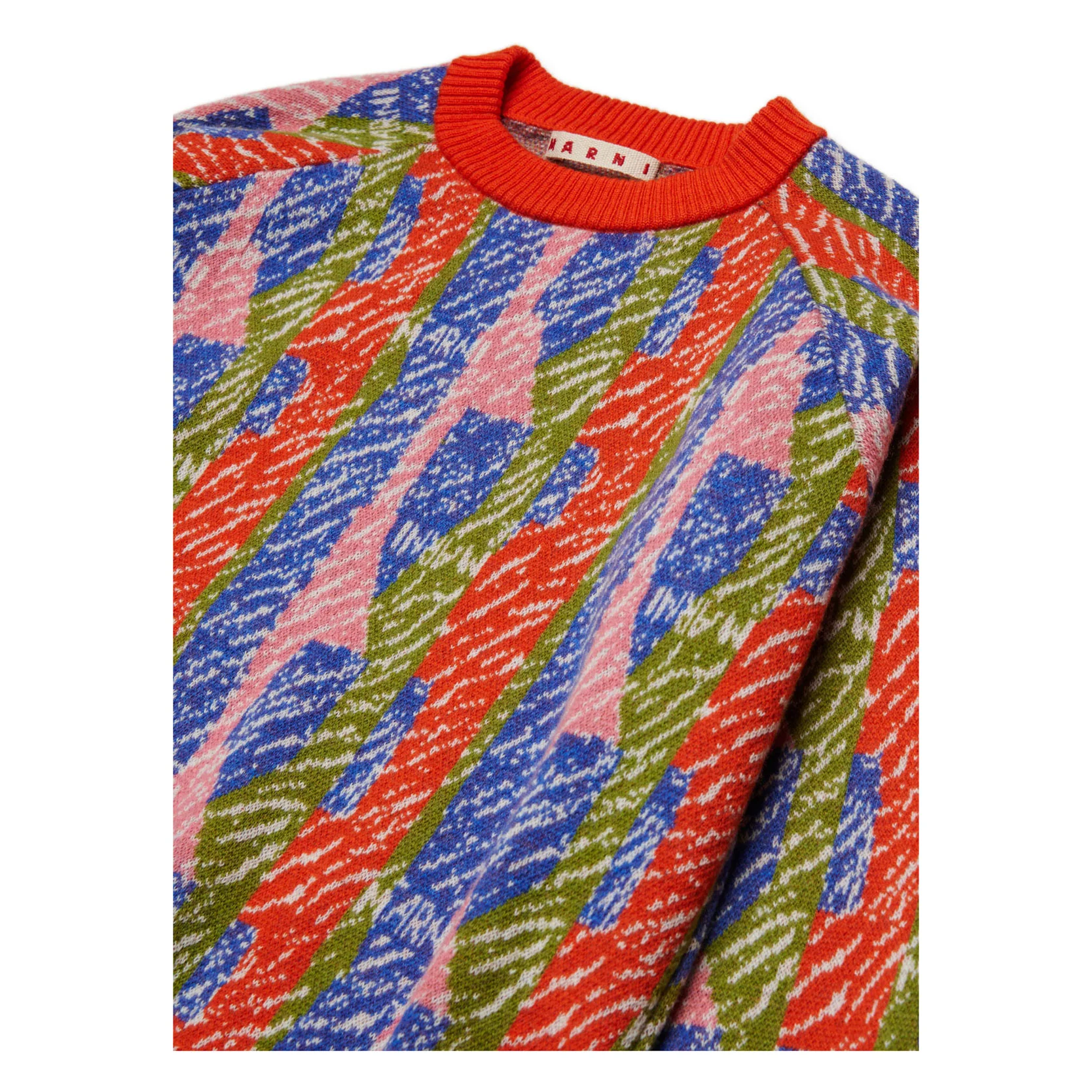Marni Red Striped Jacquard Pullover - Image 3