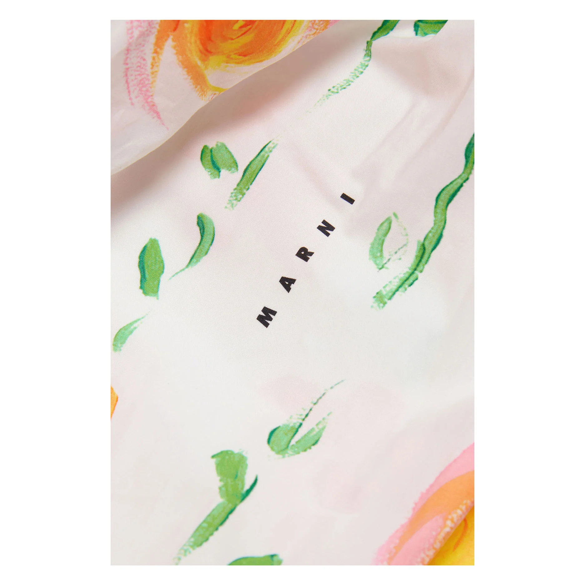Marni White/Orange Floral Skirt - Image 3