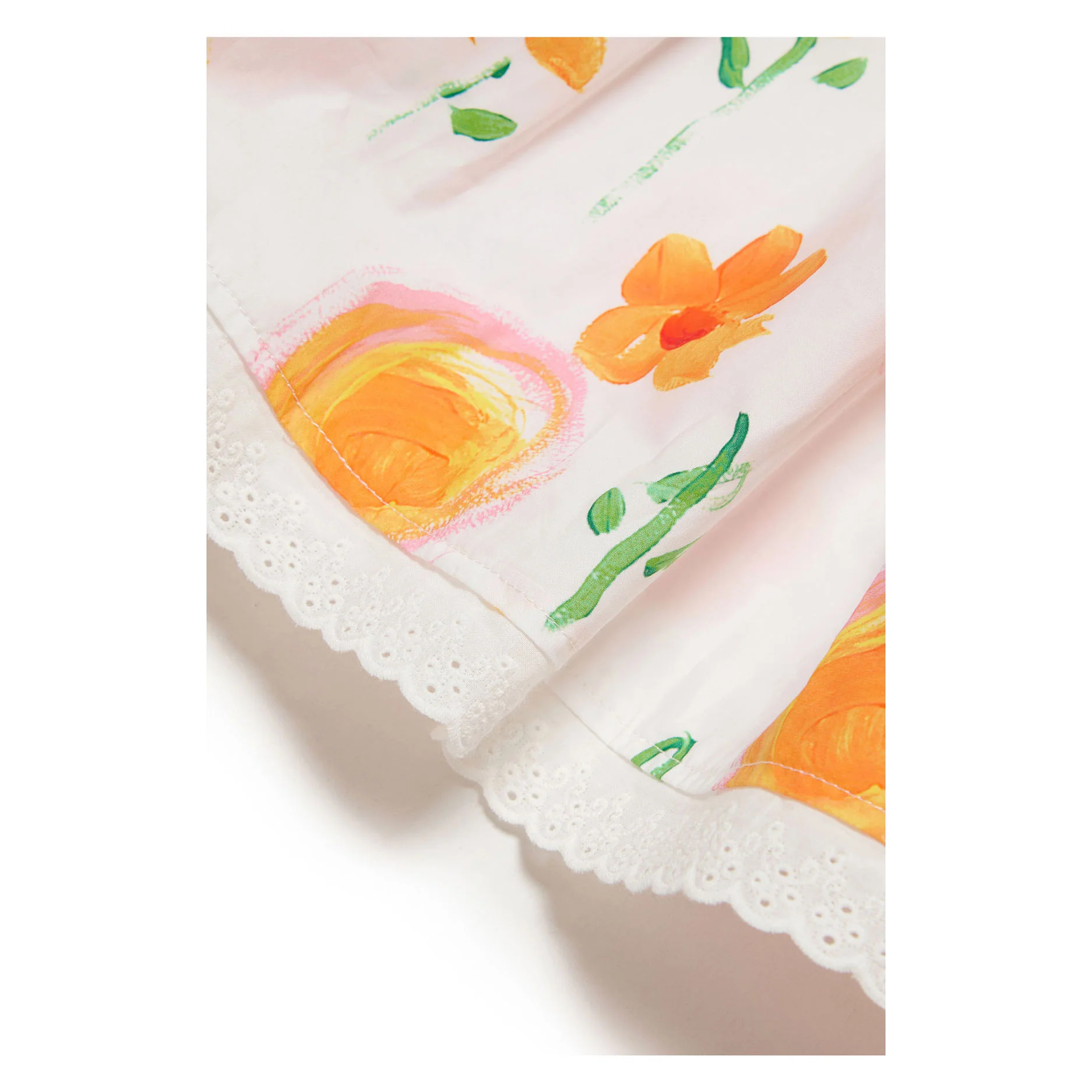 Marni White/Orange Floral Skirt - Image 4