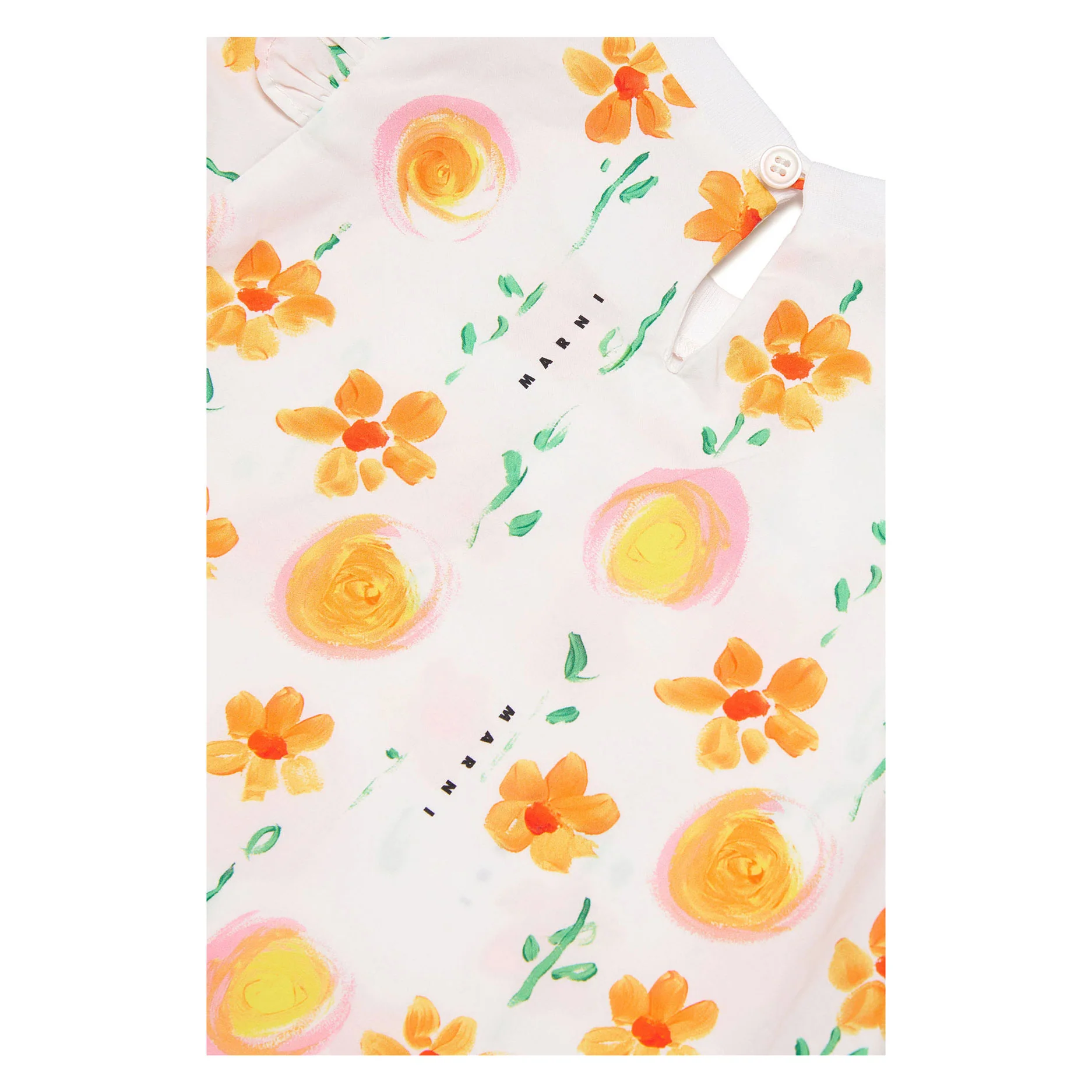 Marni White/Orange Flowers Baby Dress - Image 4