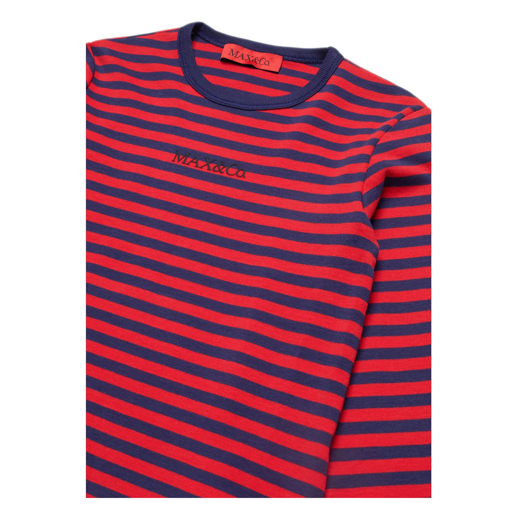 Max and Co Dark Red Striped Long Sleeve T-Shirt - Image 3