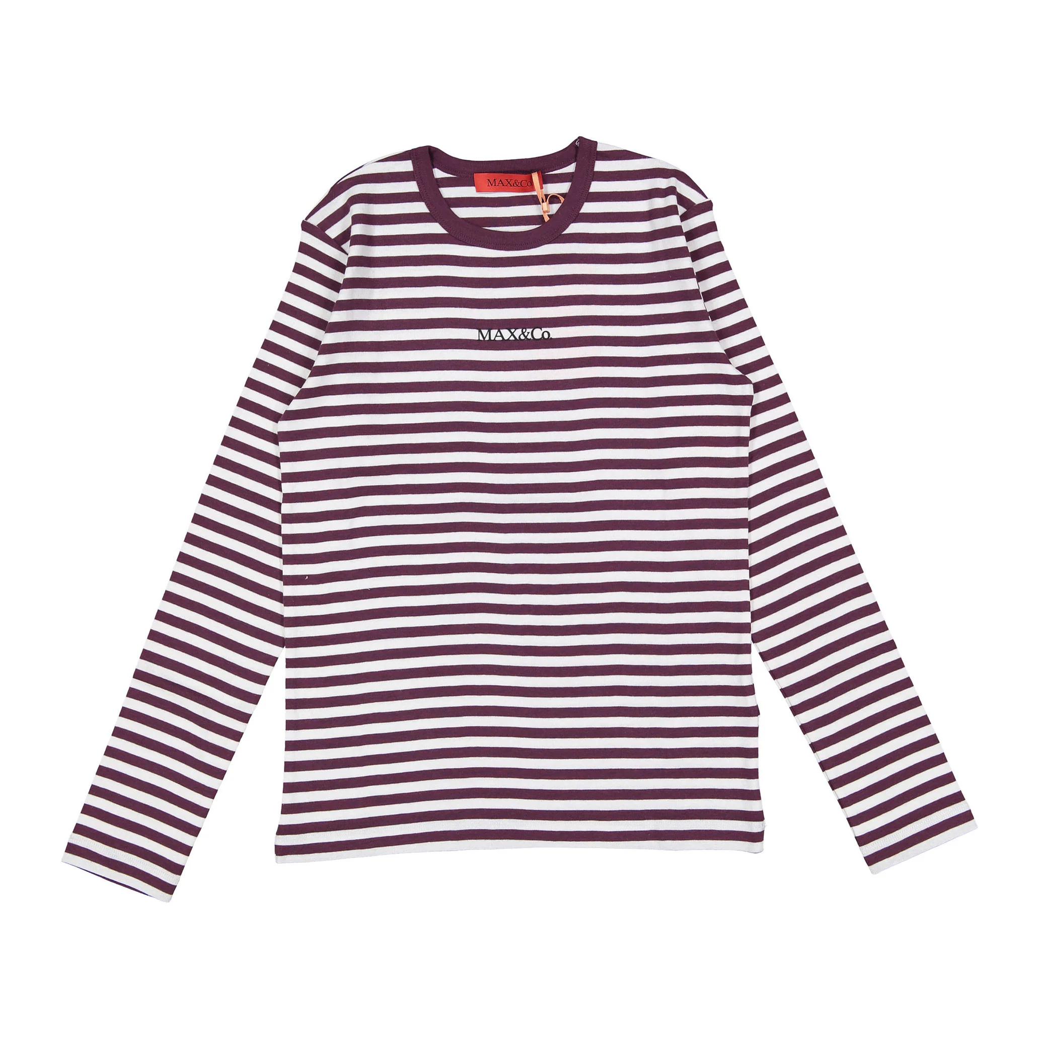 Max and Co Plum Striped Maglietta Tee