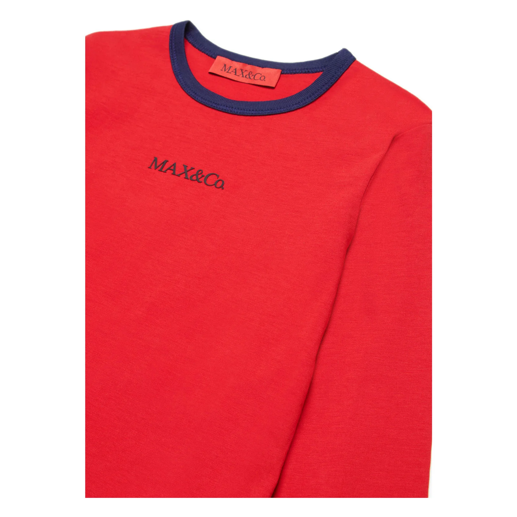 Max and Co Red Long Sleeve T-shirt With Logo - Image 3