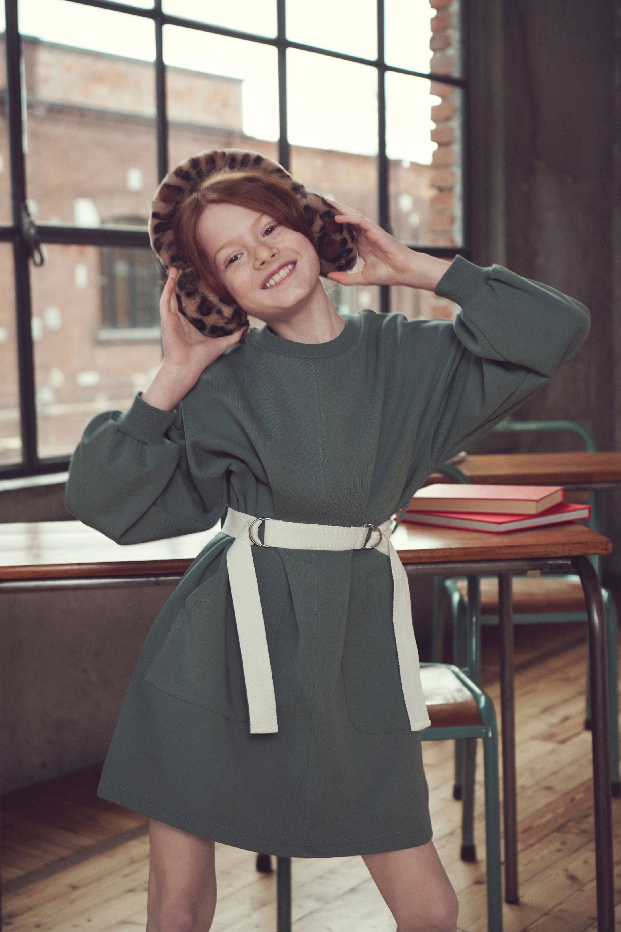 Max and Co Spruce Green Maxi Sweater Dress With Belt - Image 4