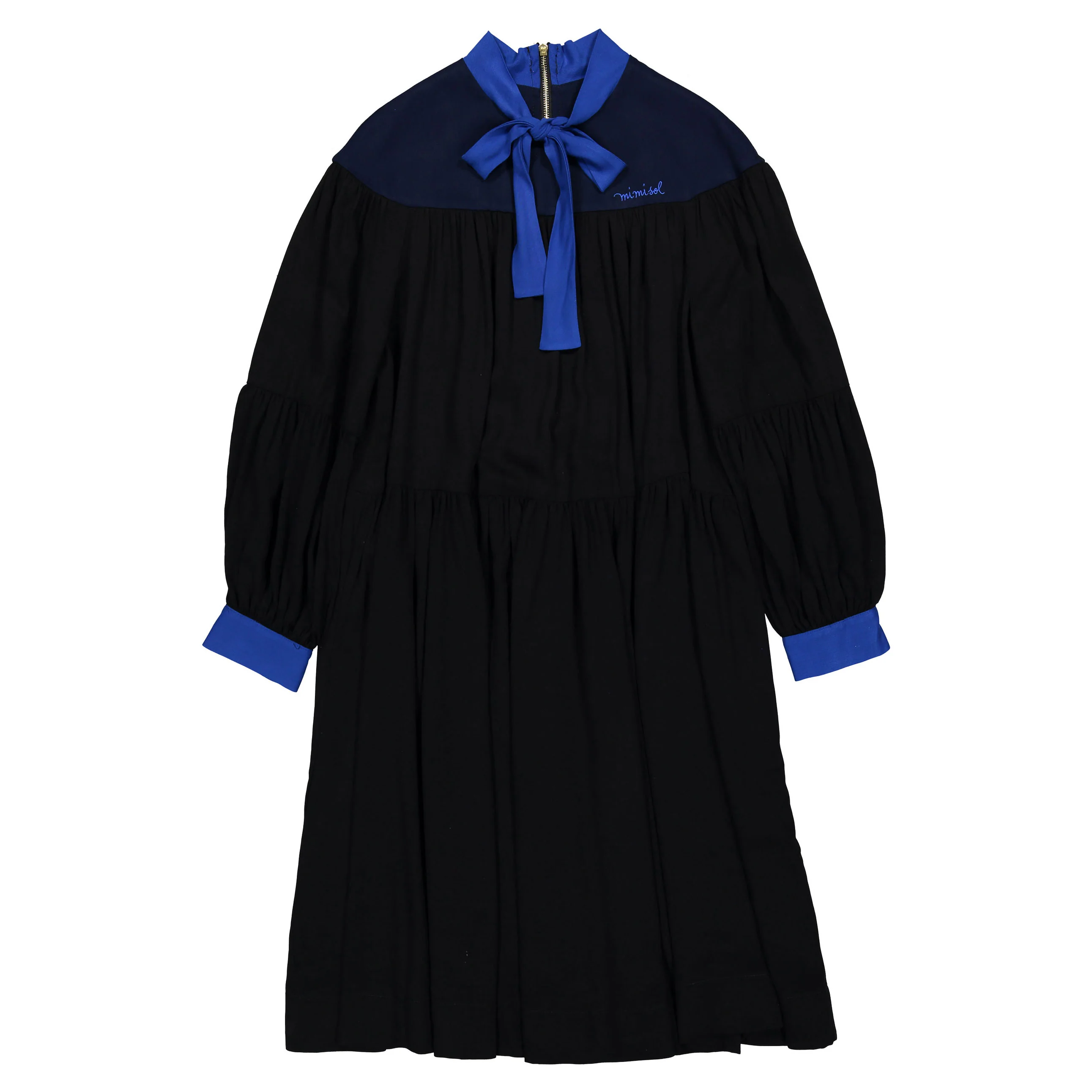 Mimisol Black Colorblock Long Dress