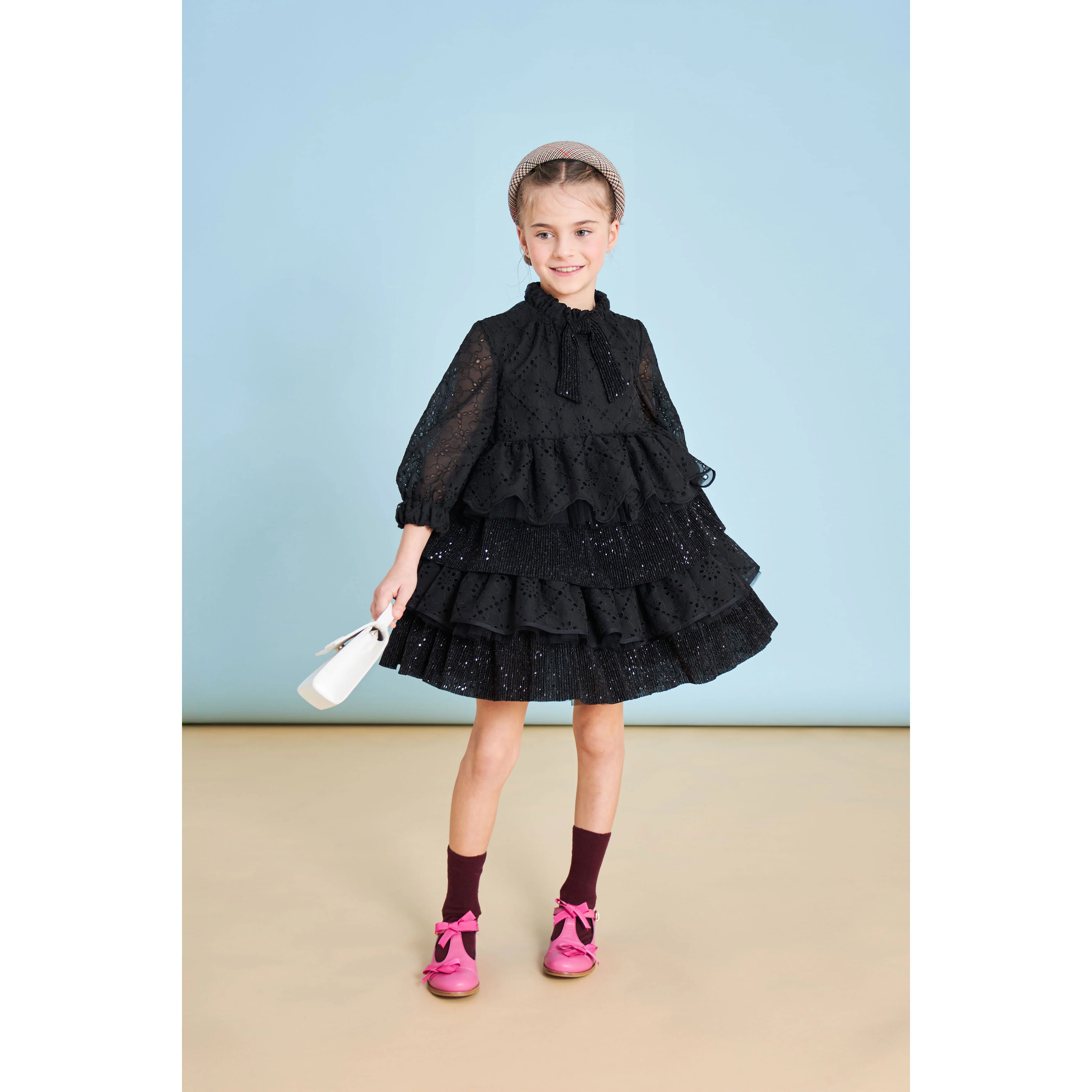 Mimisol Black Embroidered Chiffon Dress - Image 2