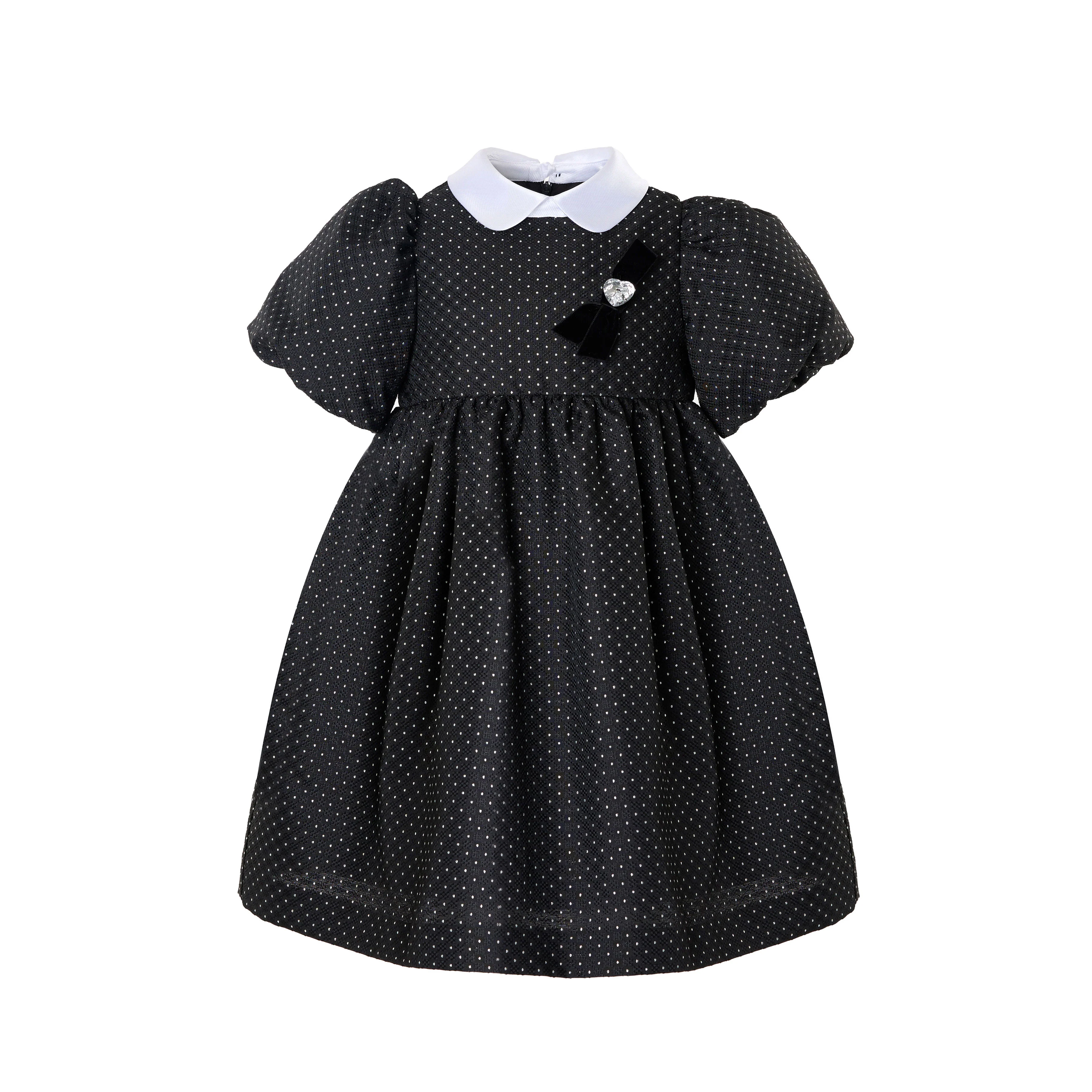 Mimisol Black Lurex Embroidered Jacquard Dress