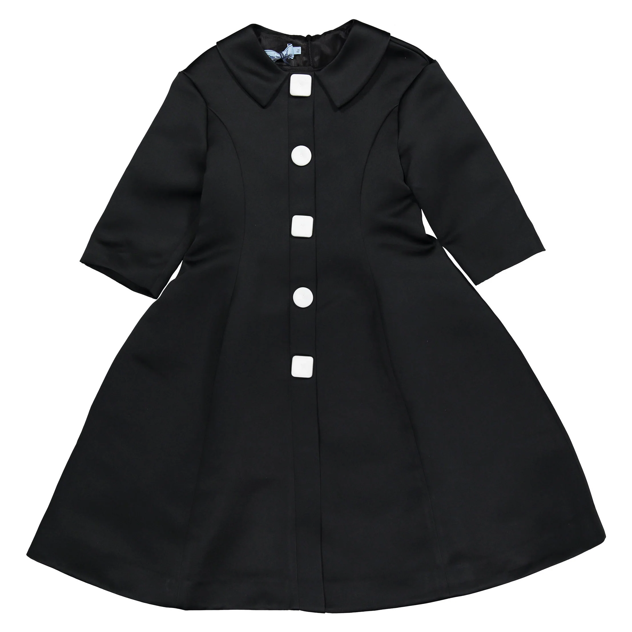 Mimisol Black White Redingote Long Dress