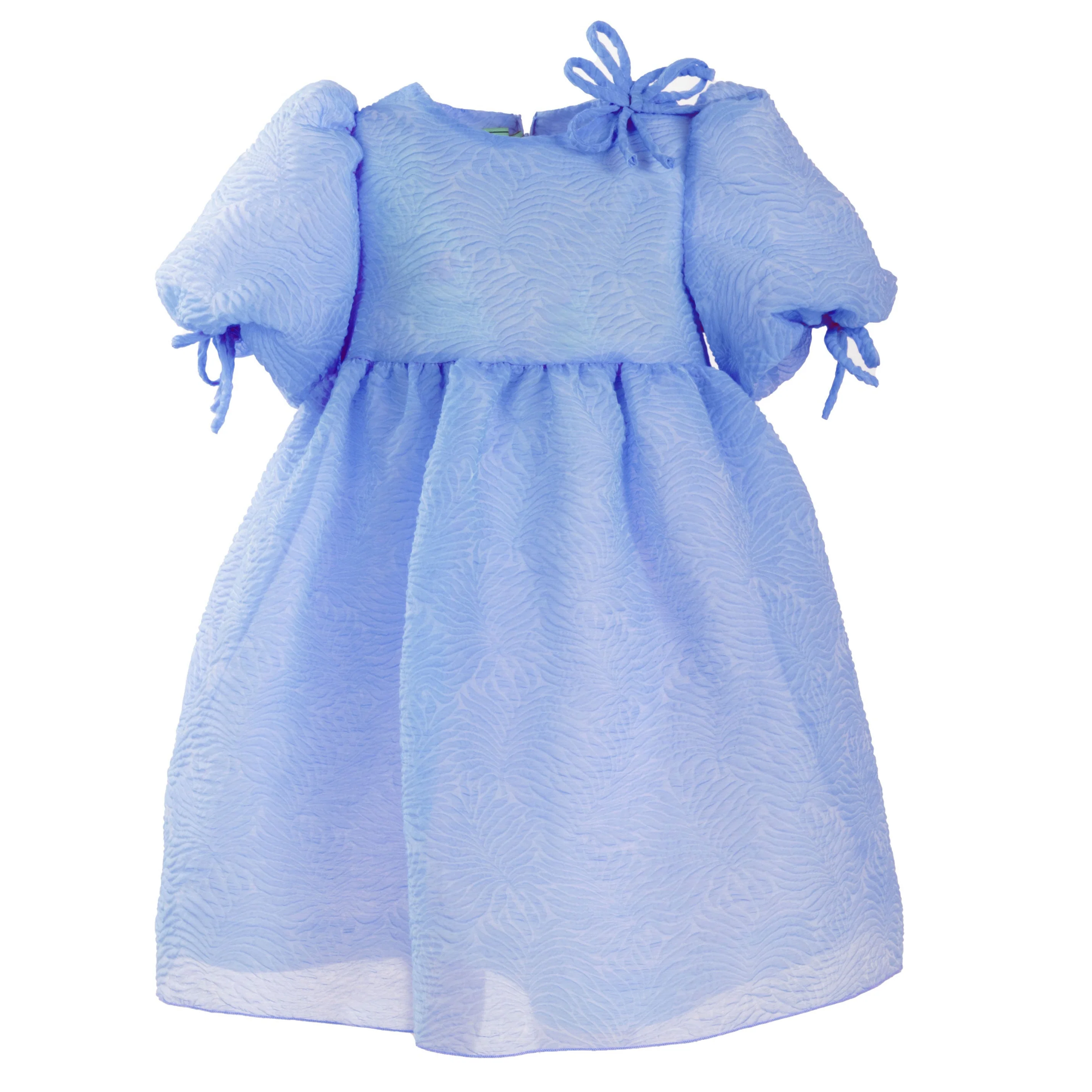 Mimisol Blue Puff Sleeve Organza Dress