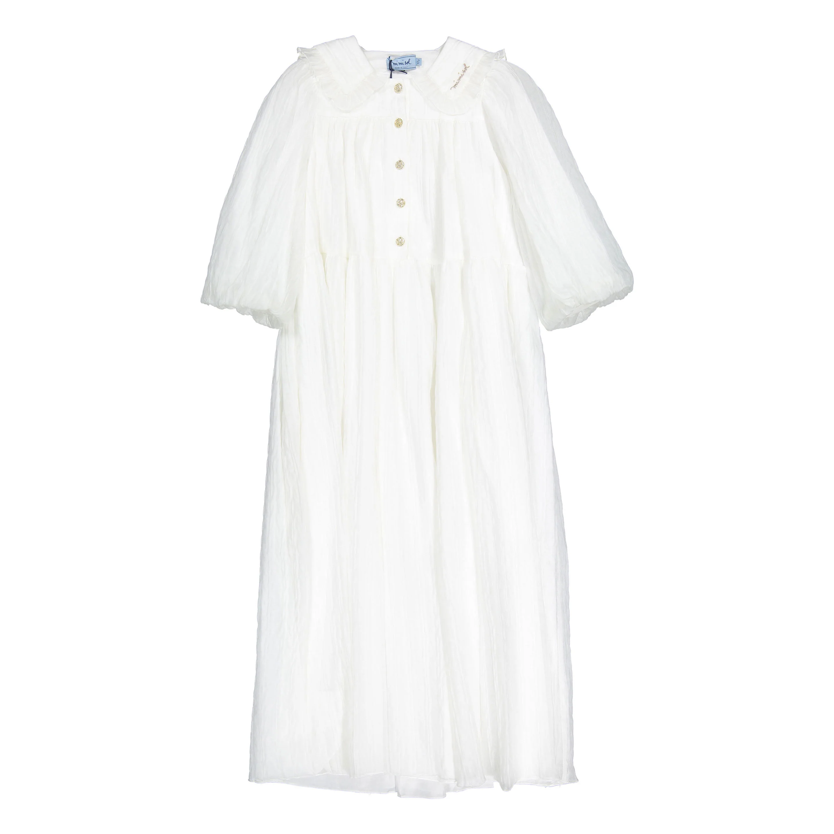 Mimisol Cream Embossed Maxi Dress
