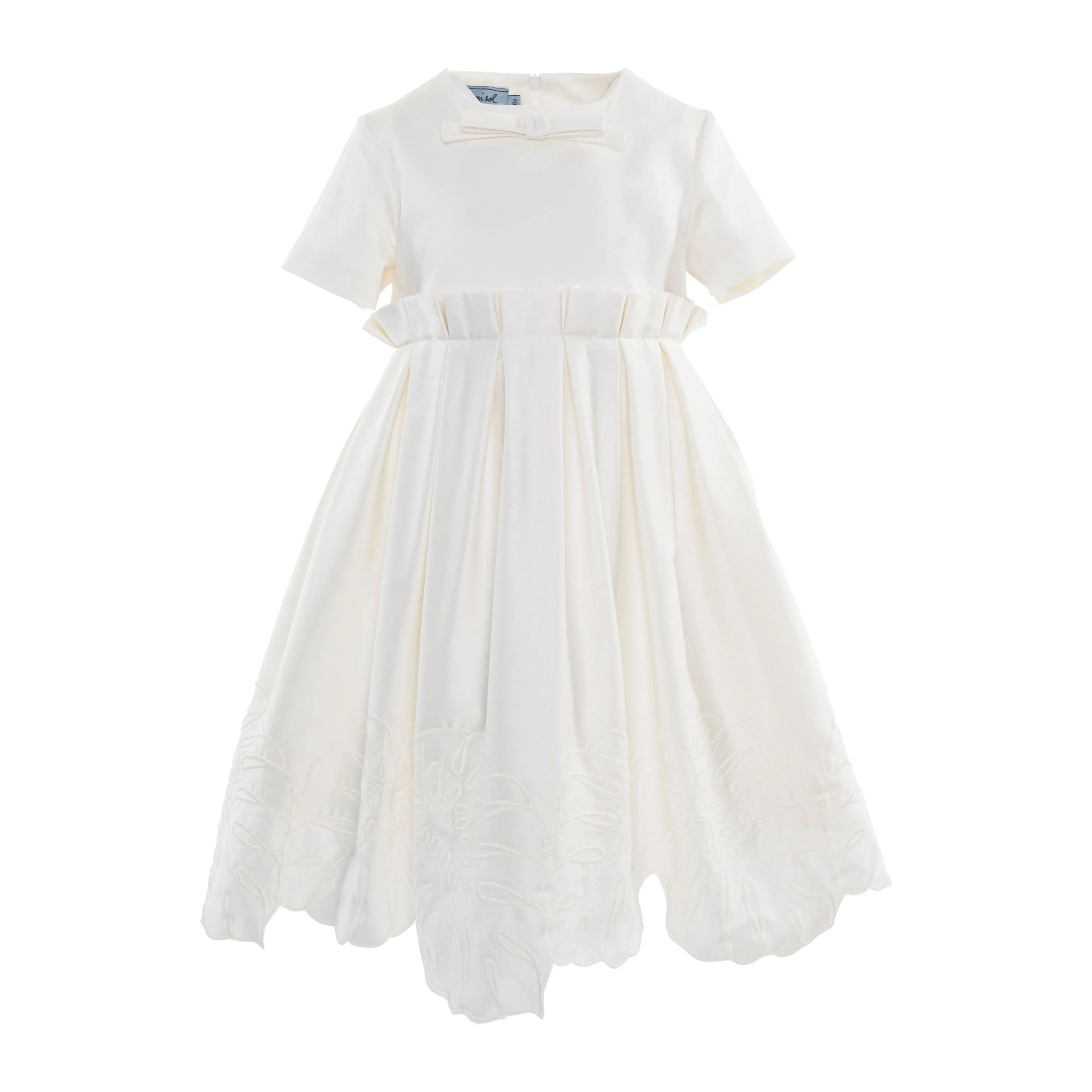 Mimisol Cream Leaf Embroidery Dress