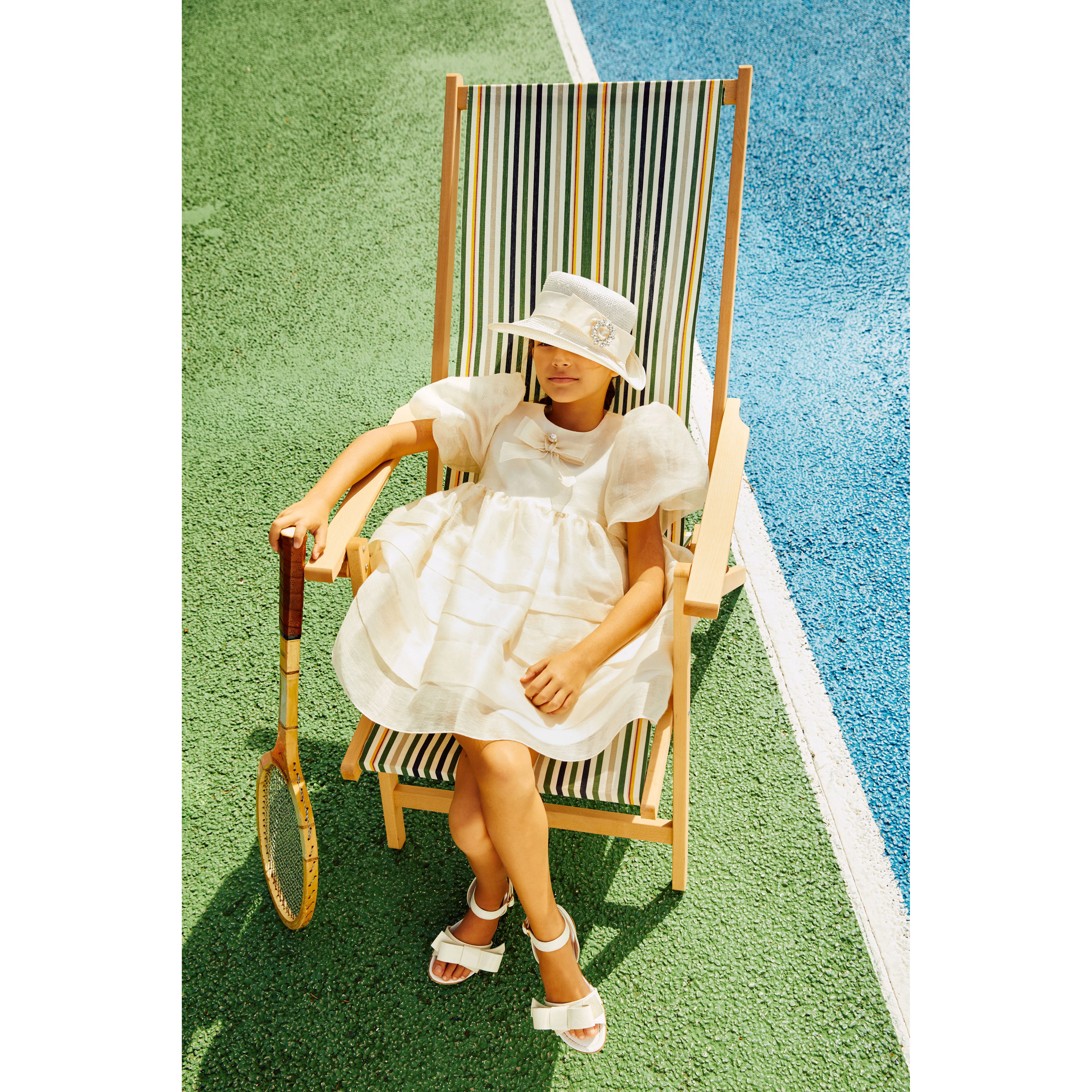 Mimisol Cream Rose Embellished Cotton Dress - Image 3
