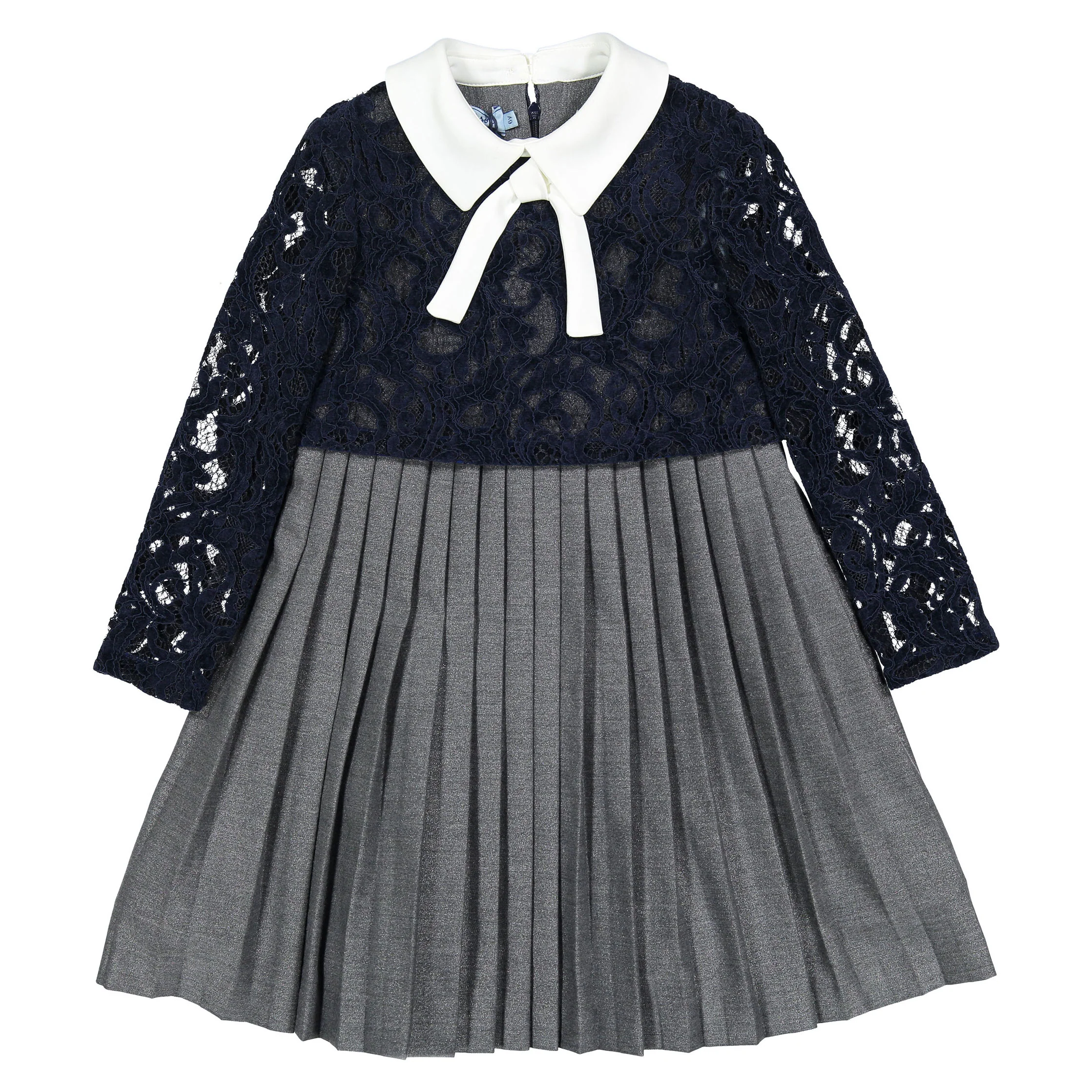 Mimisol Dark Blue Grey Pleated Velvet Dress