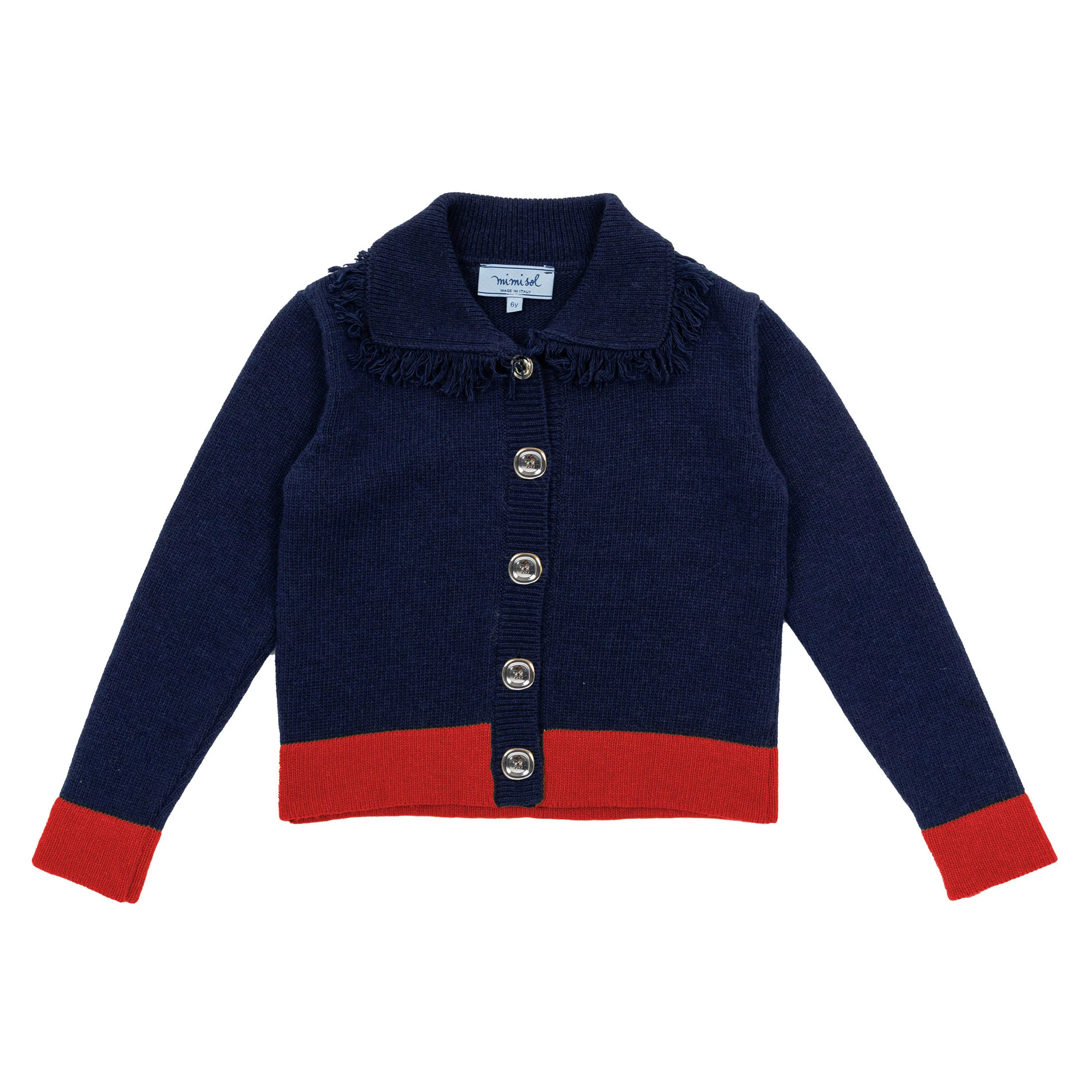 Mimisol Dark Blue Red Cardigan