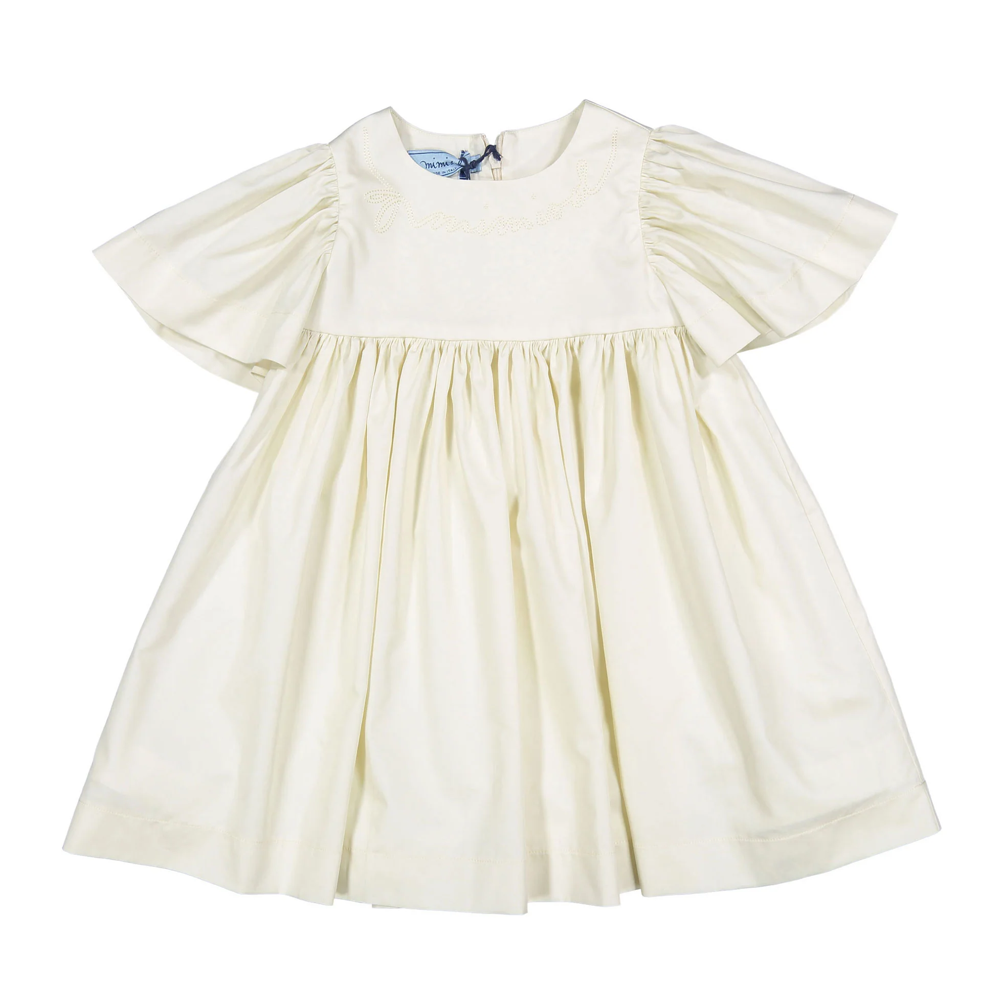 Mimisol Ecru Logo Embroidere Dress