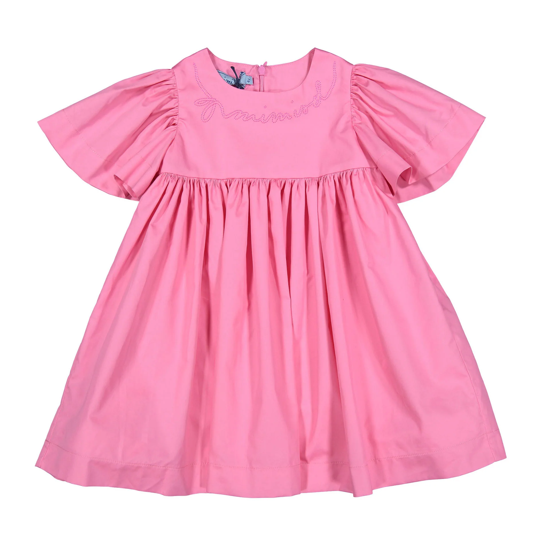 Mimisol Fuchsia Logo Embroidere Dress