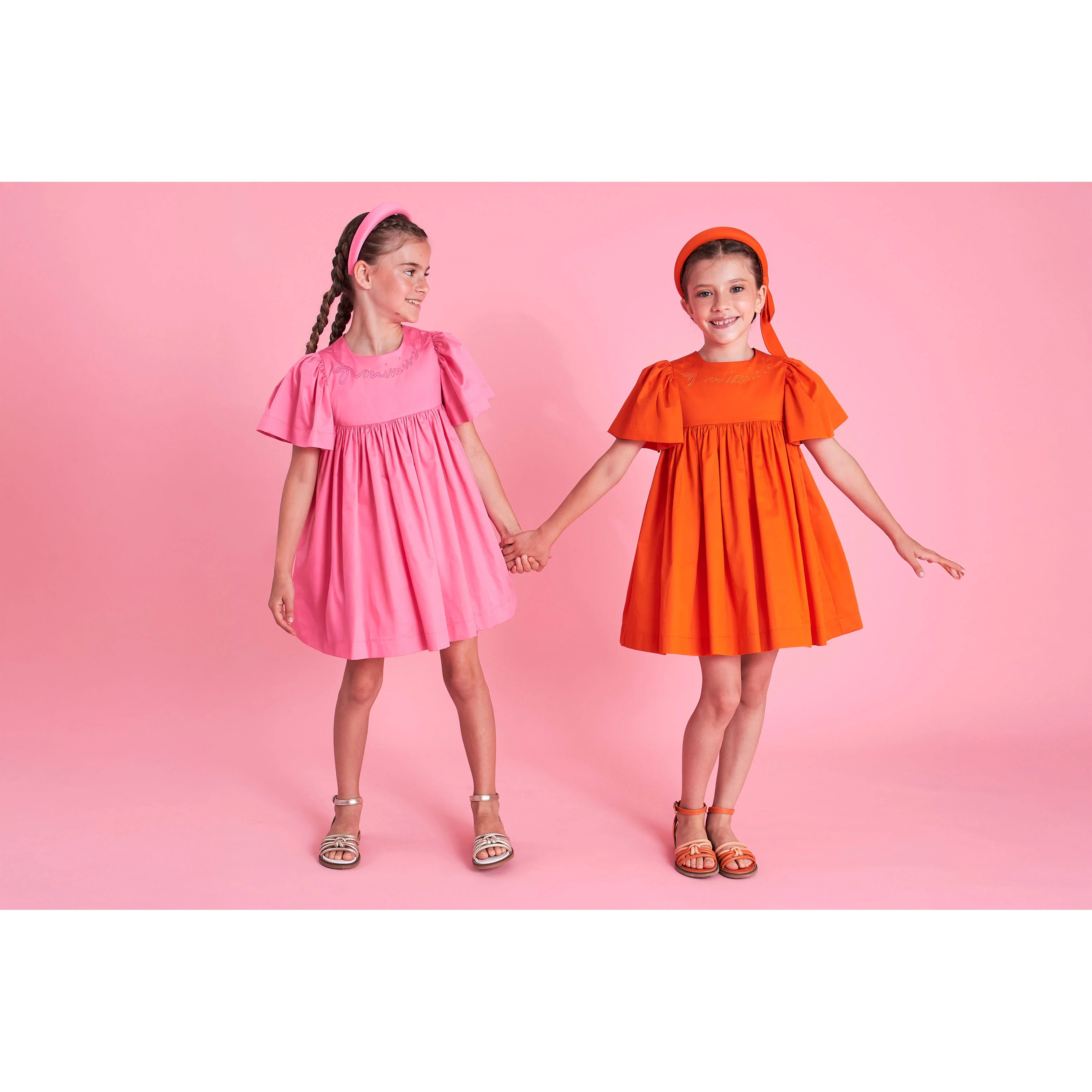 Mimisol Fuchsia Logo Embroidere Dress - Image 2