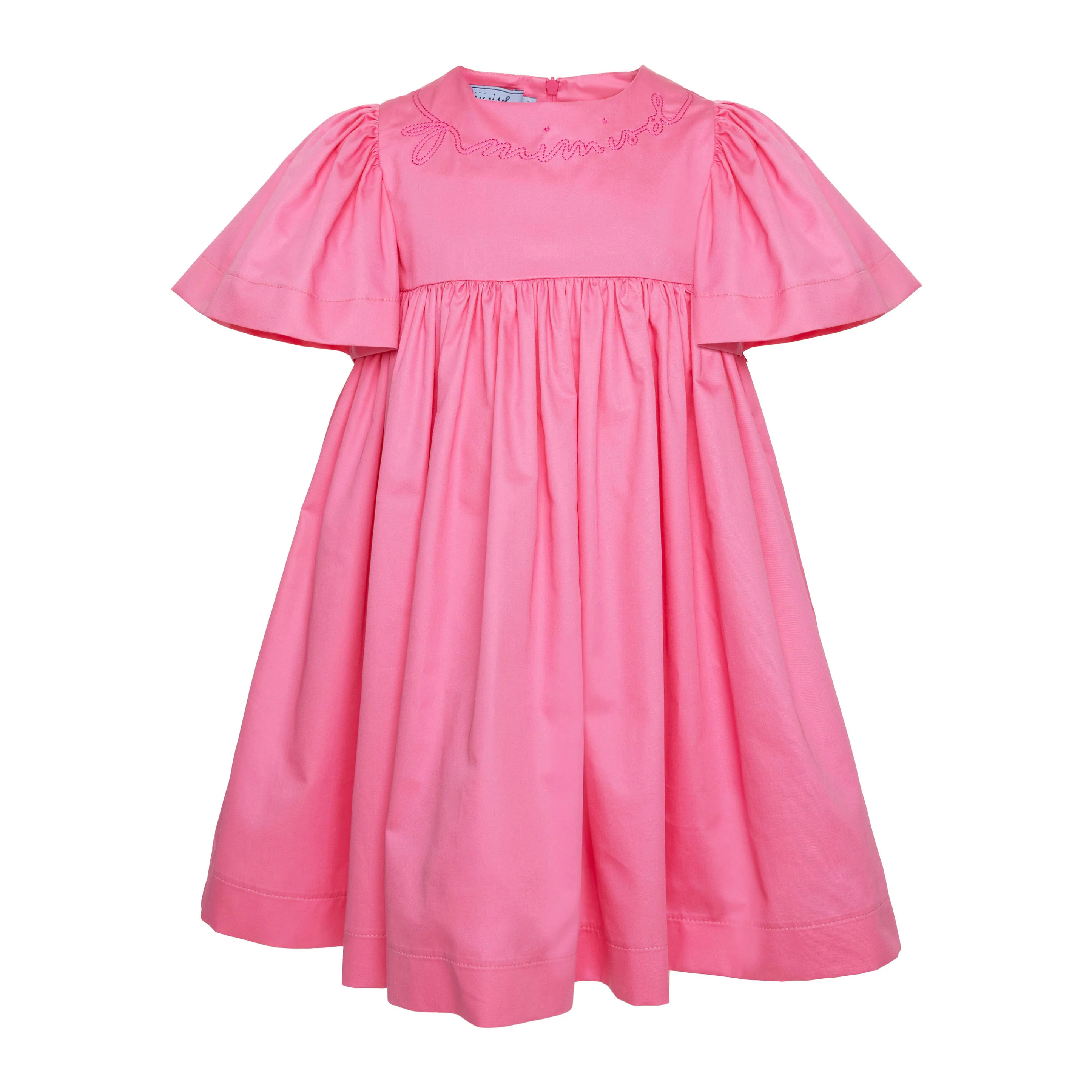 Mimisol Fuchsia Logo Embroidere Long Dress